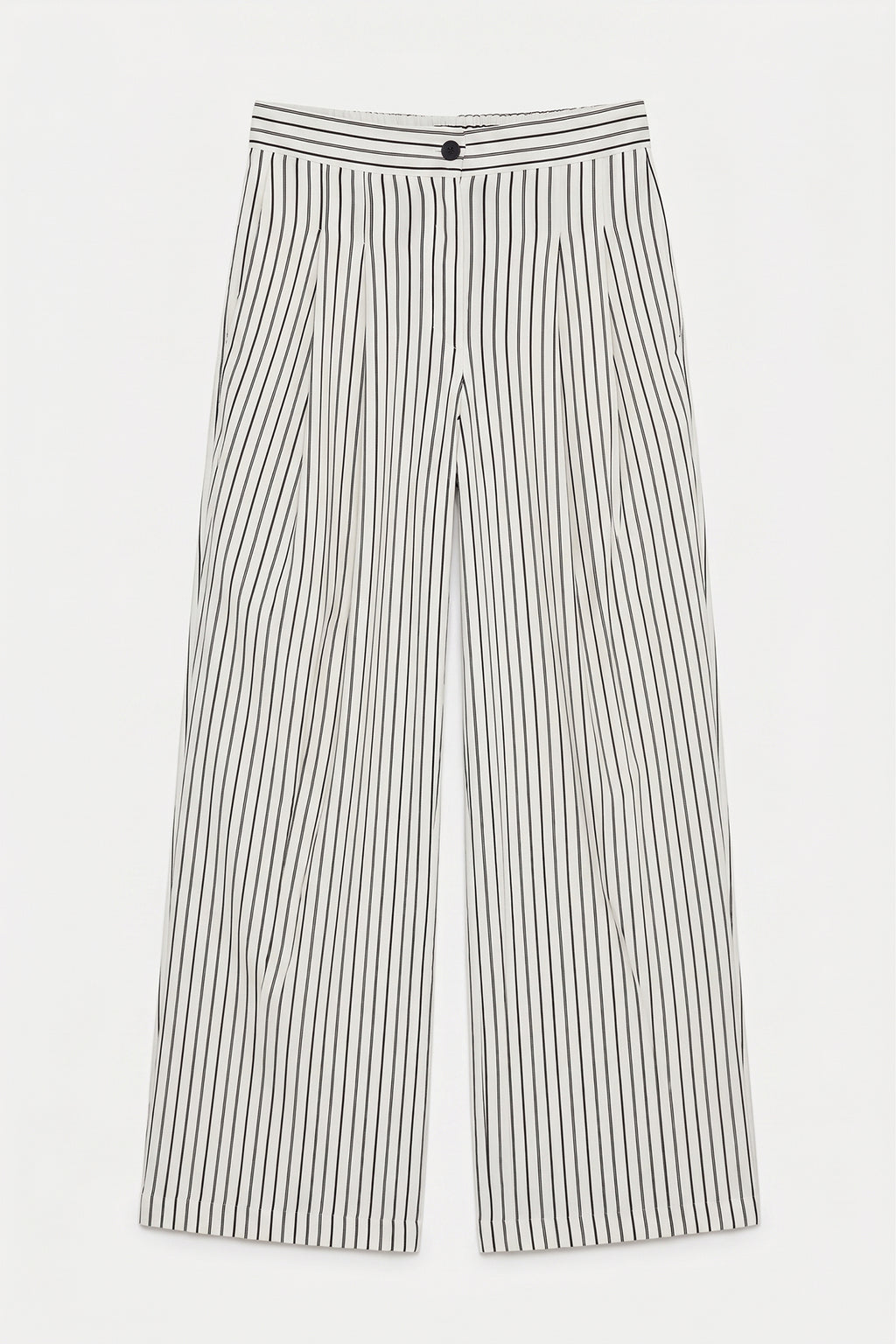 Linen Blend Striped Trousers