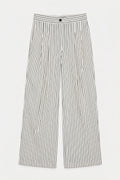 Linen Blend Striped Trousers