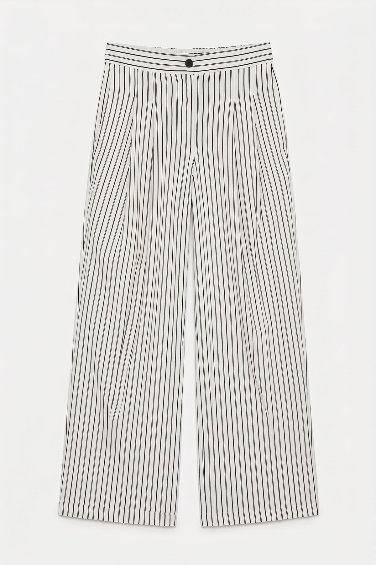 Linen Blend Striped Trousers