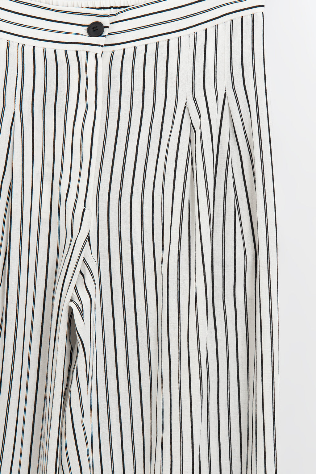 Linen Blend Striped Trousers