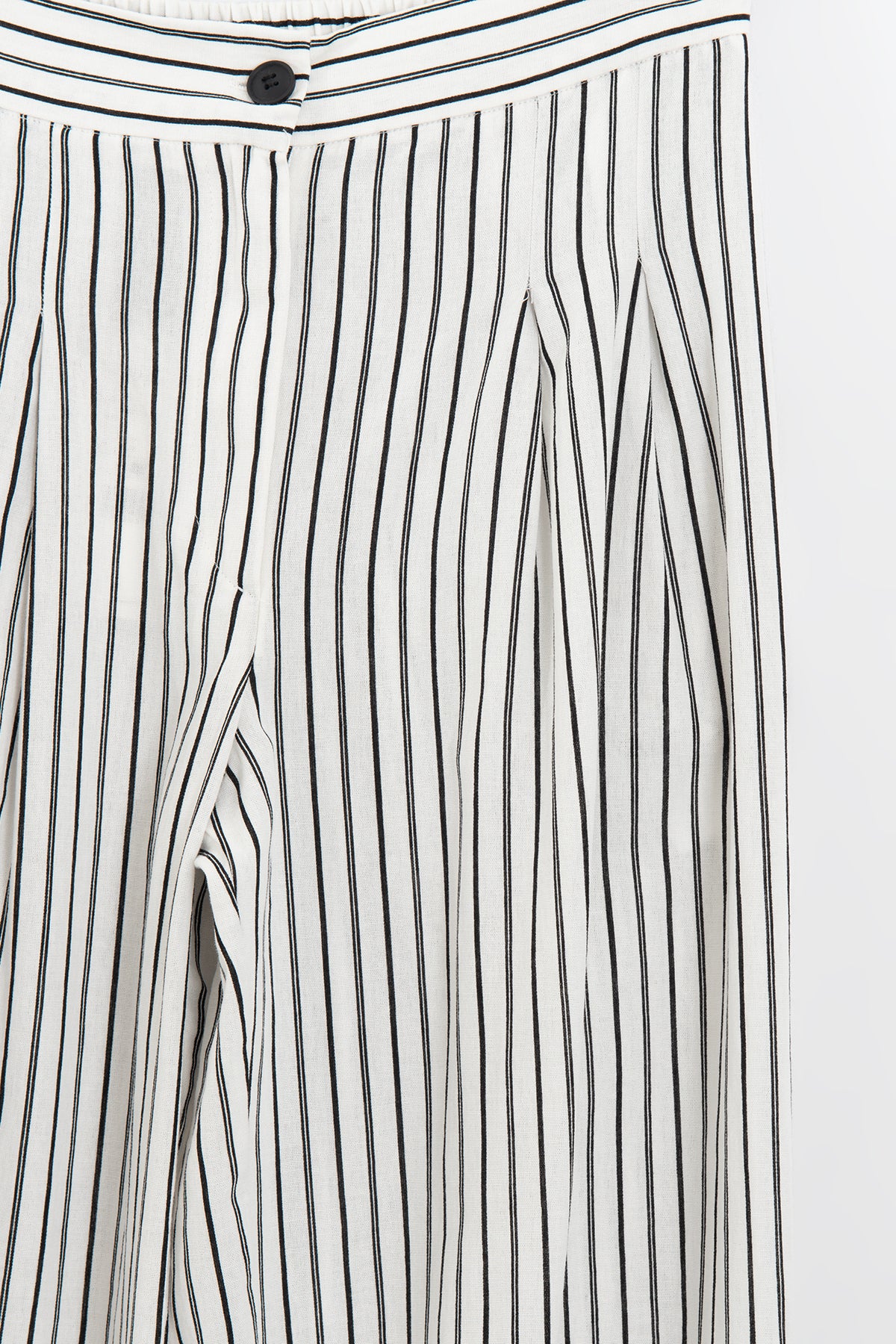 Linen Blend Striped Trousers