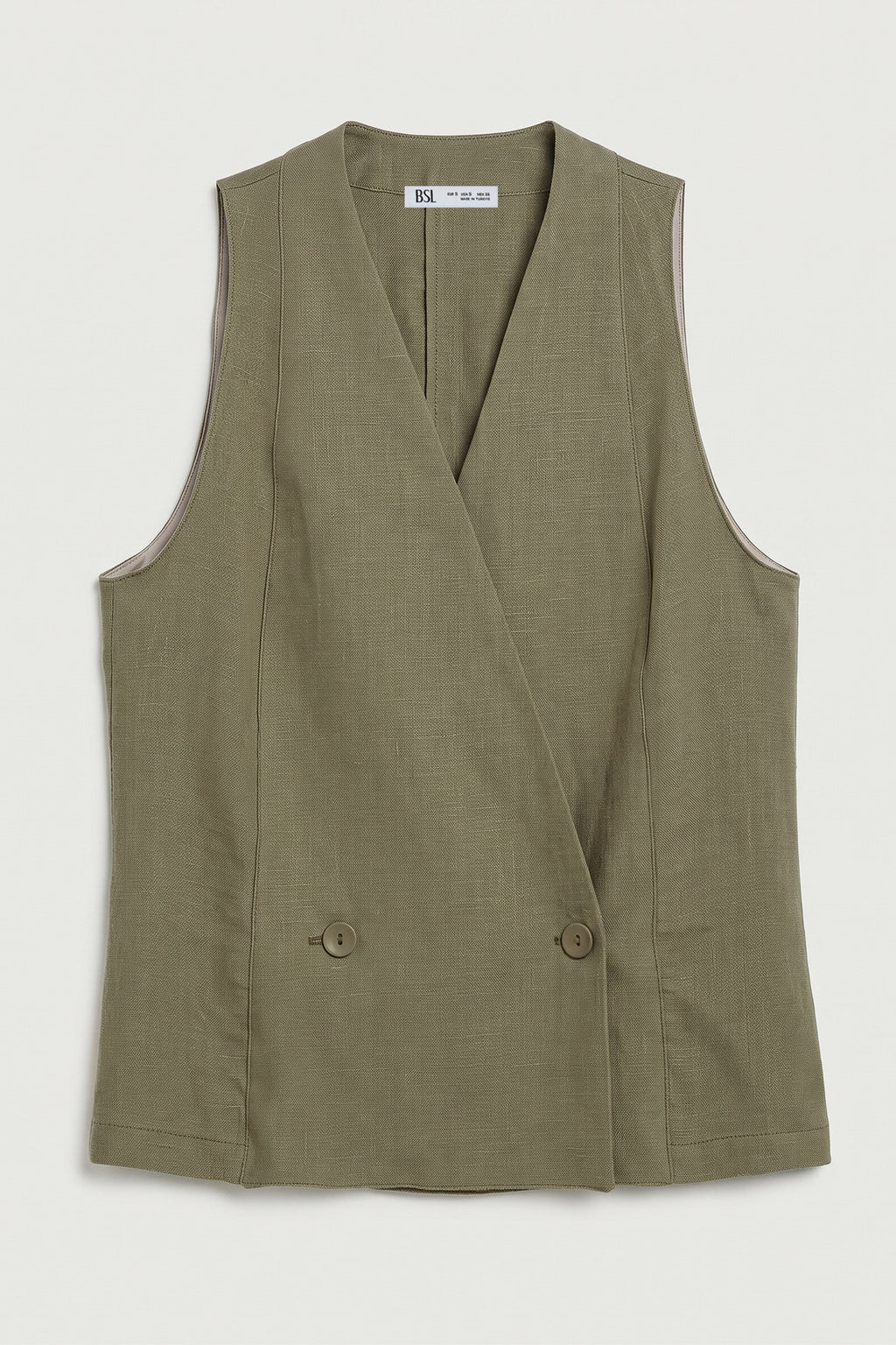 100% Linen Double-Breasted Vest