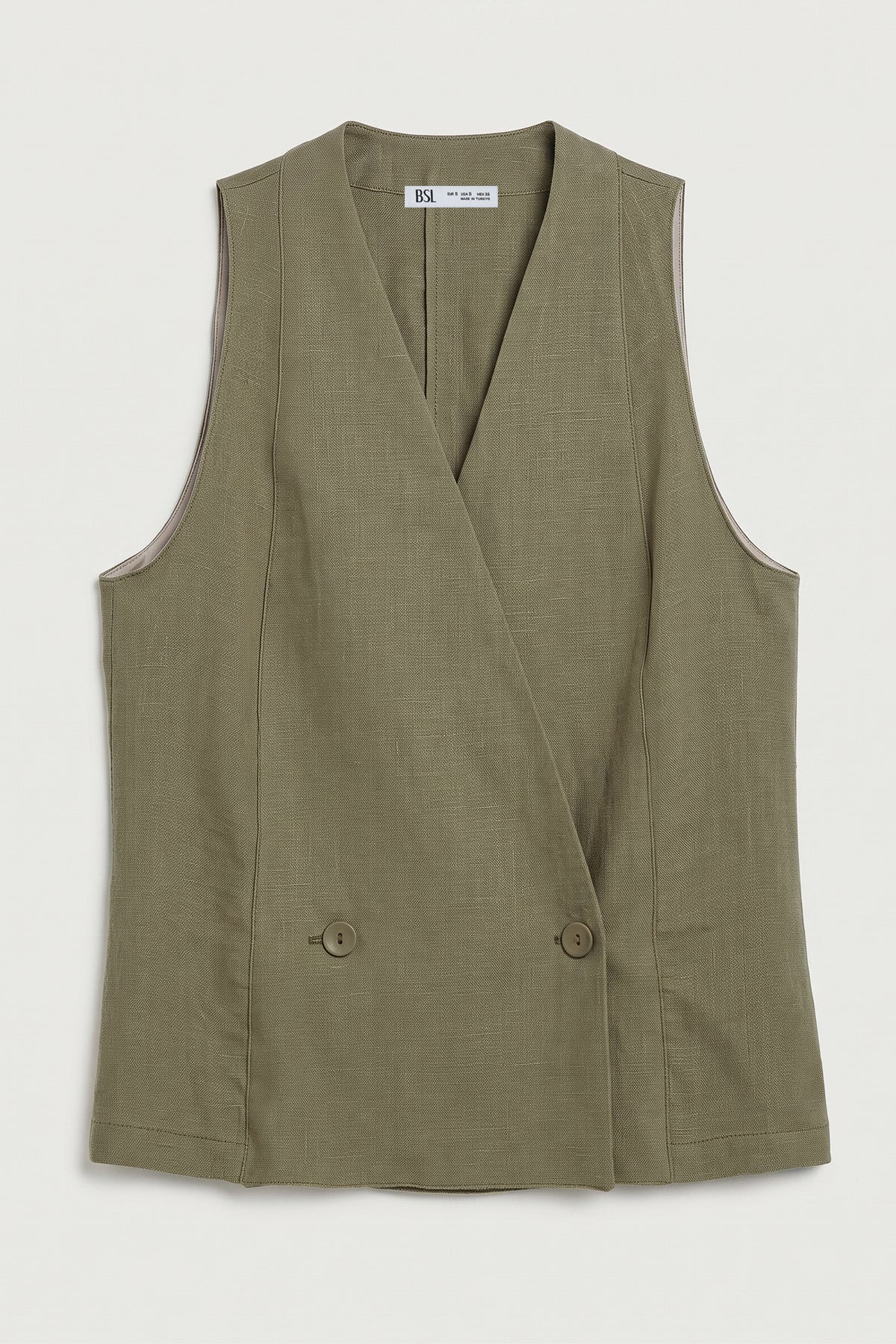 100% Linen Double-Breasted Vest