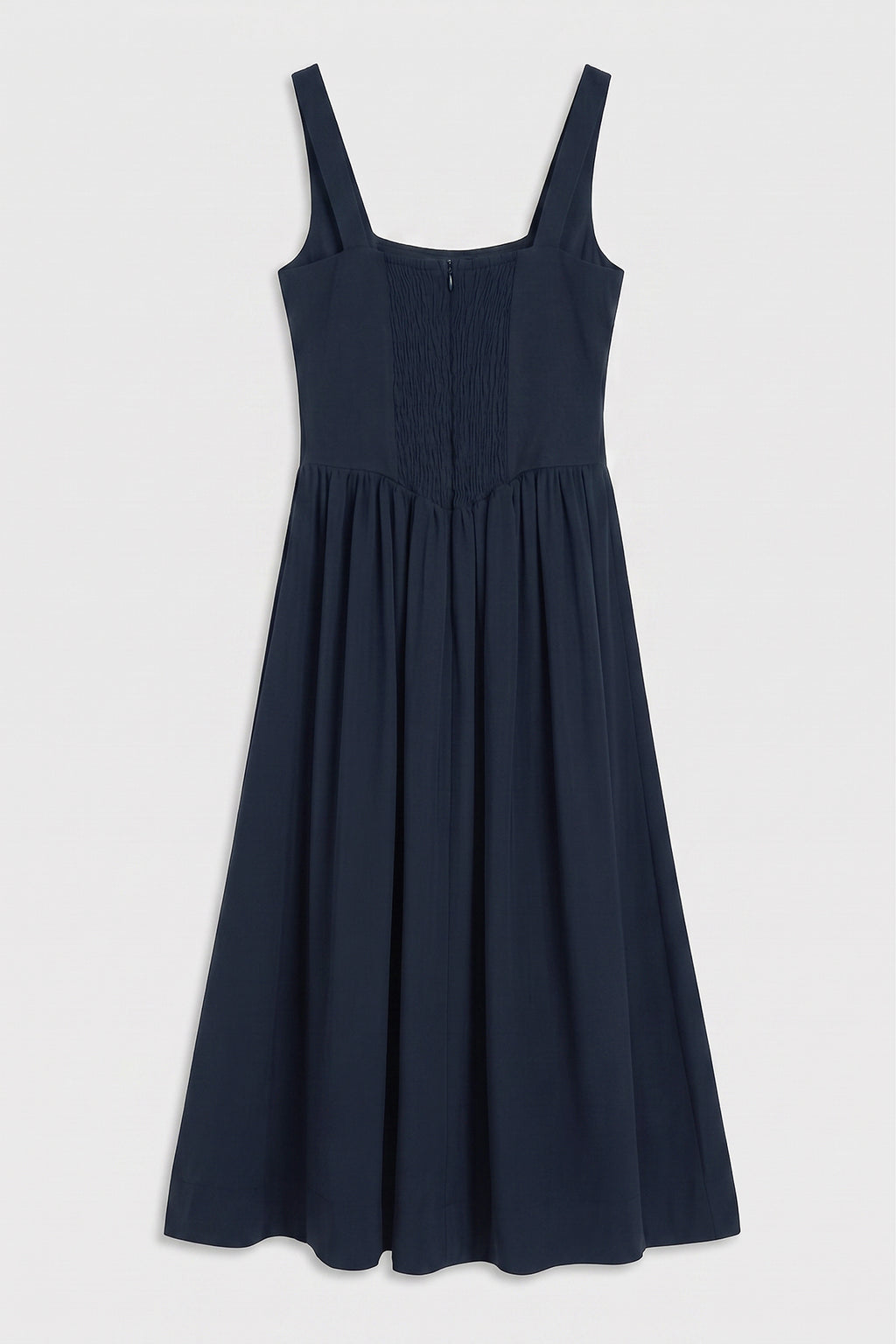 Corseted Ruffled Midi Dress
