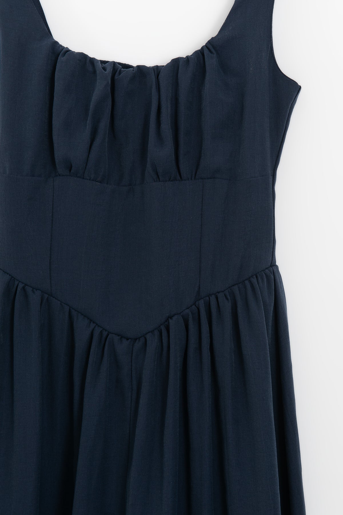 Corseted Ruffled Midi Dress
