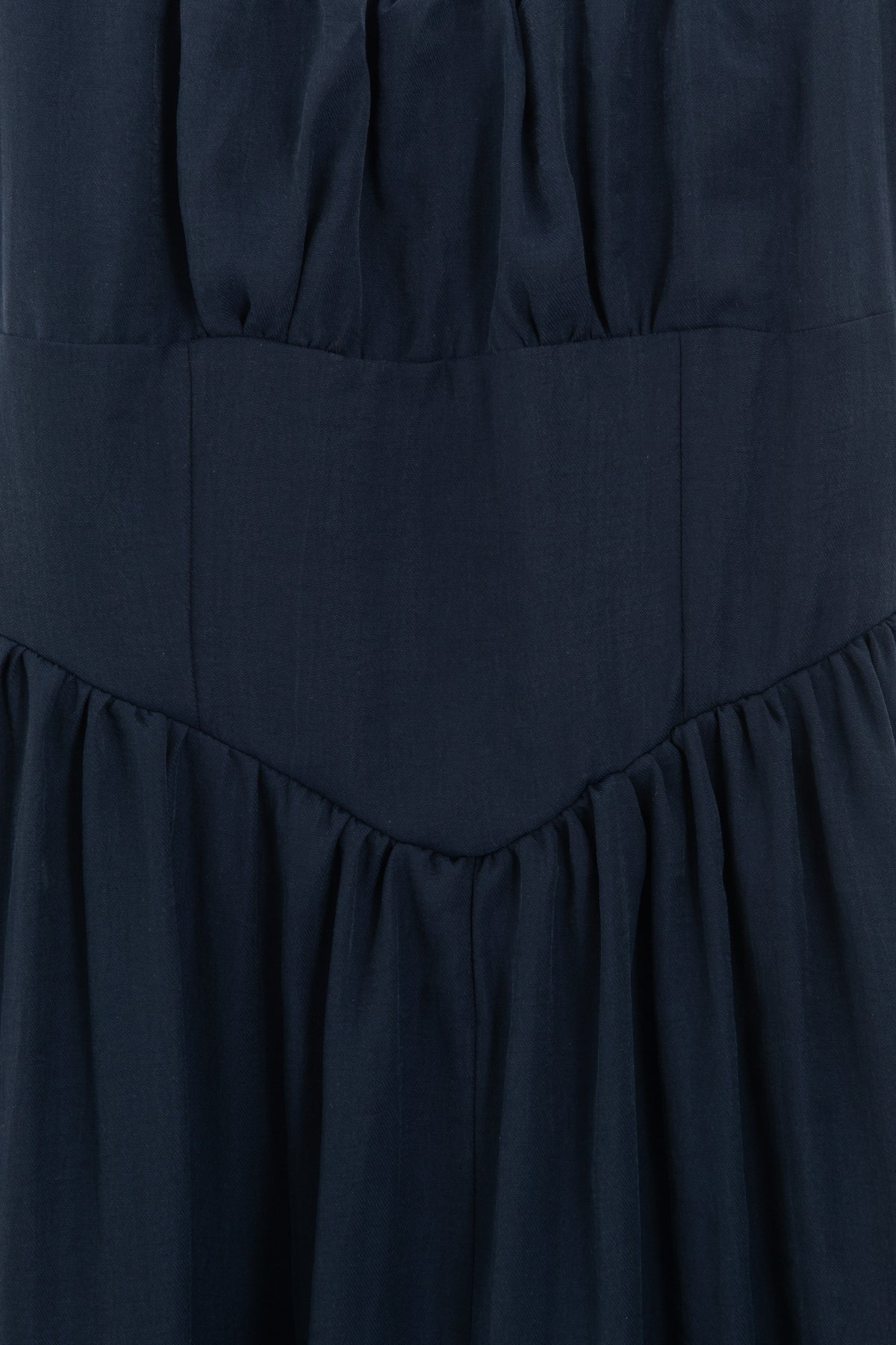 Corseted Ruffled Midi Dress