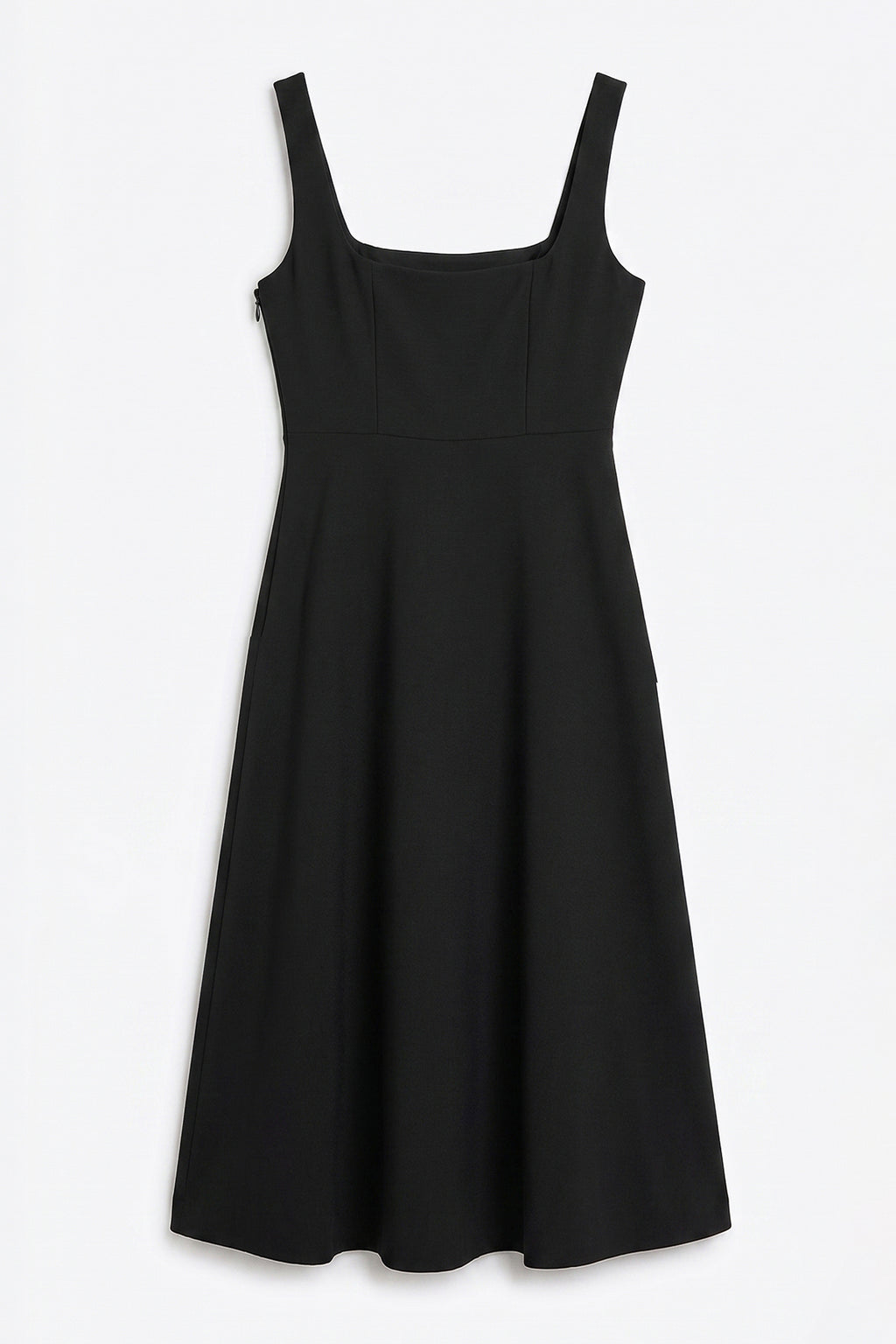 Thick-Strapped Ruffled Midi Dress
