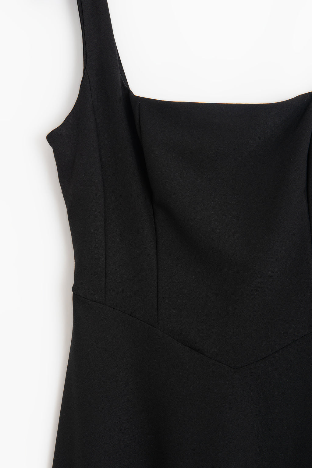 Thick-Strapped Ruffled Midi Dress