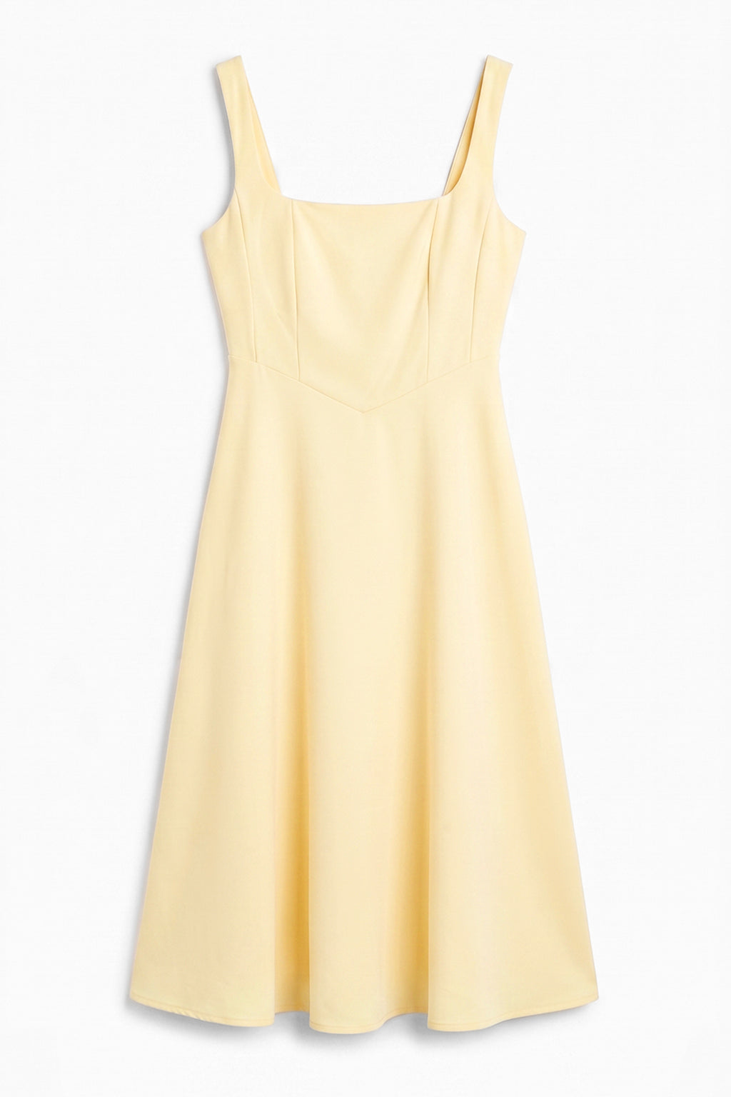 Thick-Strapped Ruffled Midi Dress