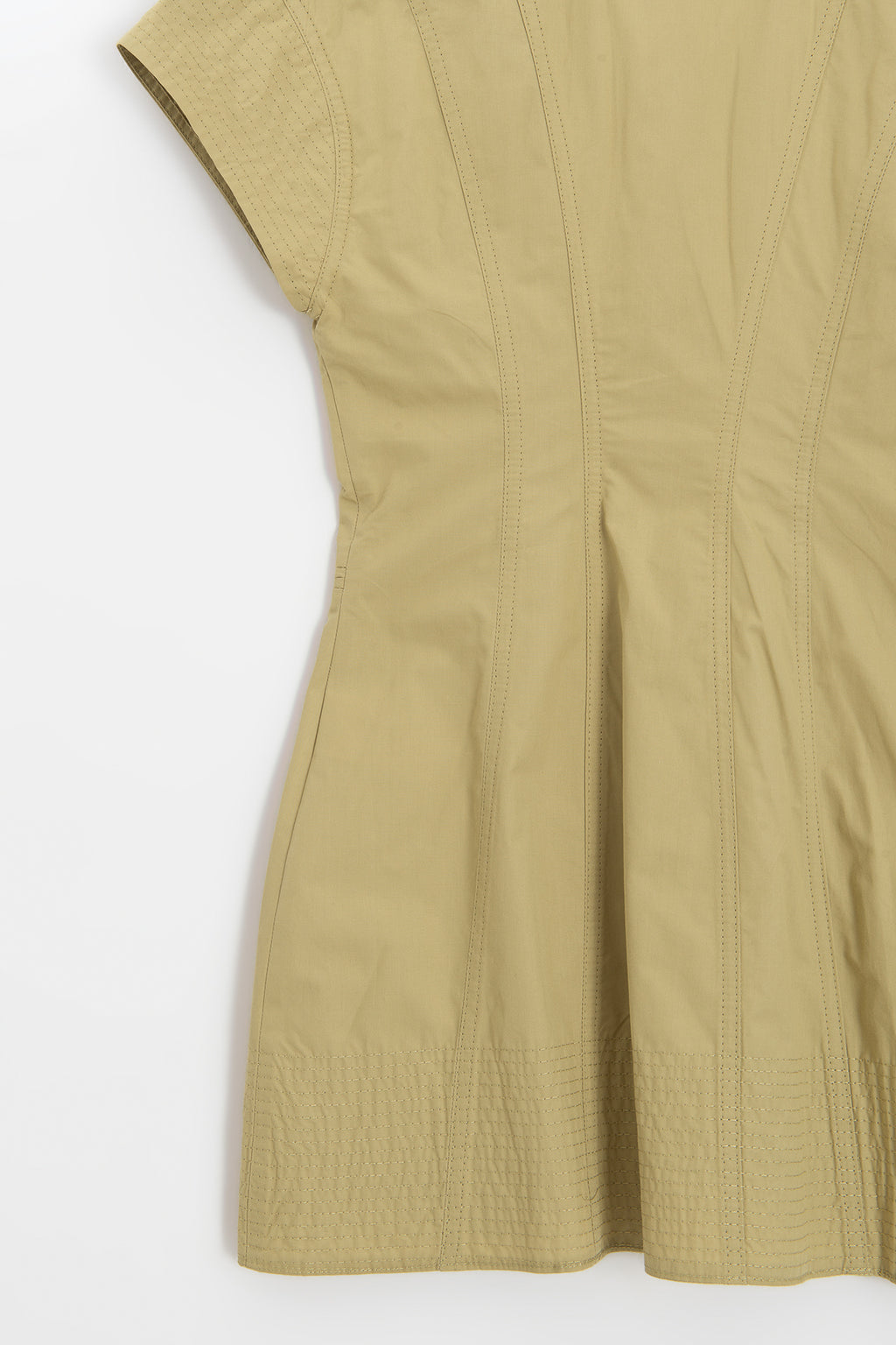 Zipper Closure Cotton Mini Dress