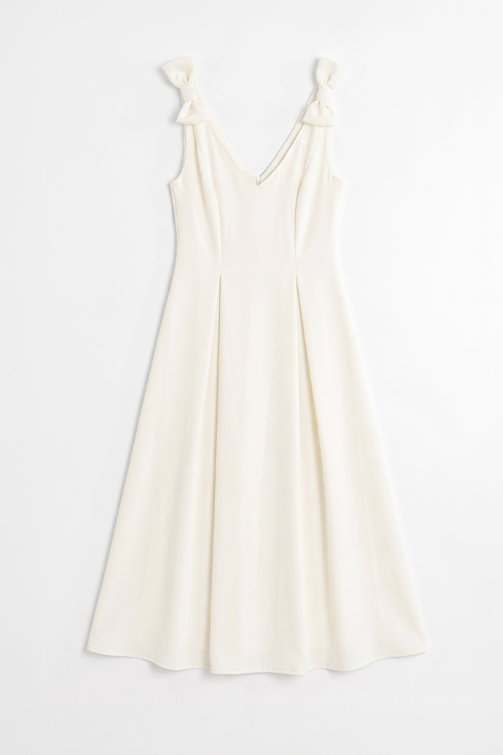 Flared Midi Dress with Bow