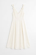 Flared Midi Dress with Bow