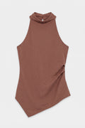 High-neck halter blouse