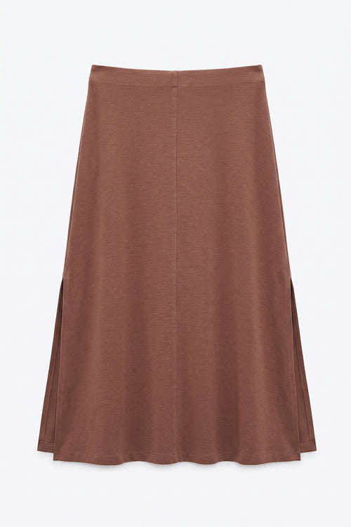 Midi Skirt with Slit Detail