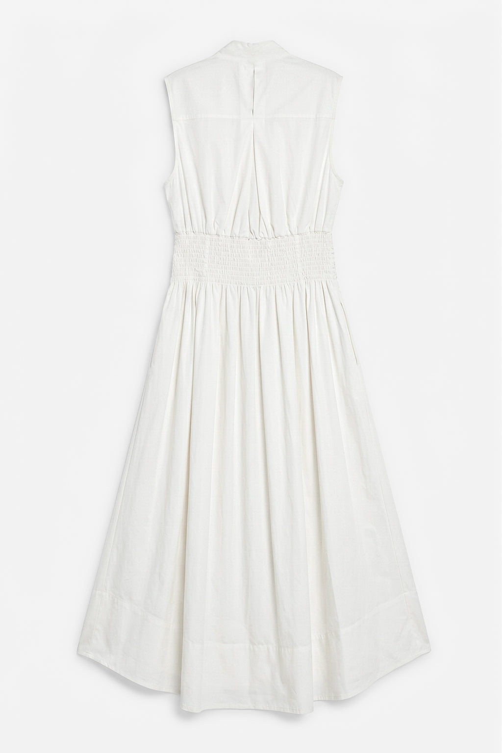 Pleated Cotton Midi Dress