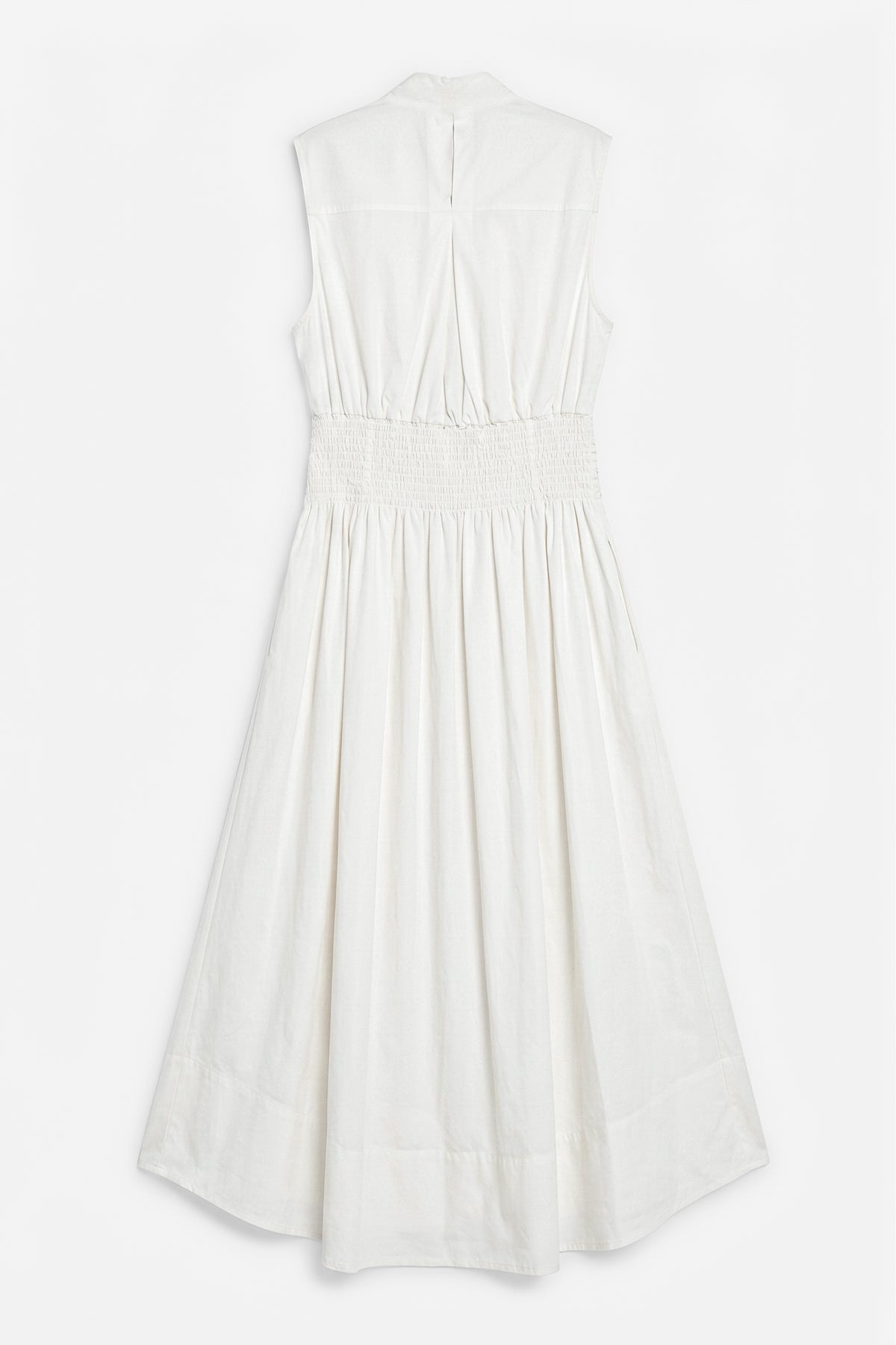 Pleated Cotton Midi Dress