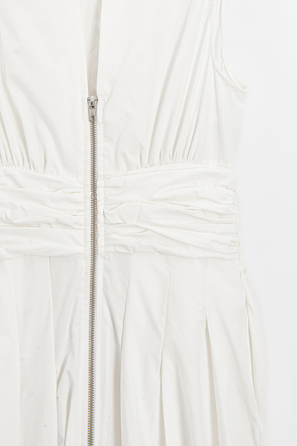Pleated Cotton Midi Dress