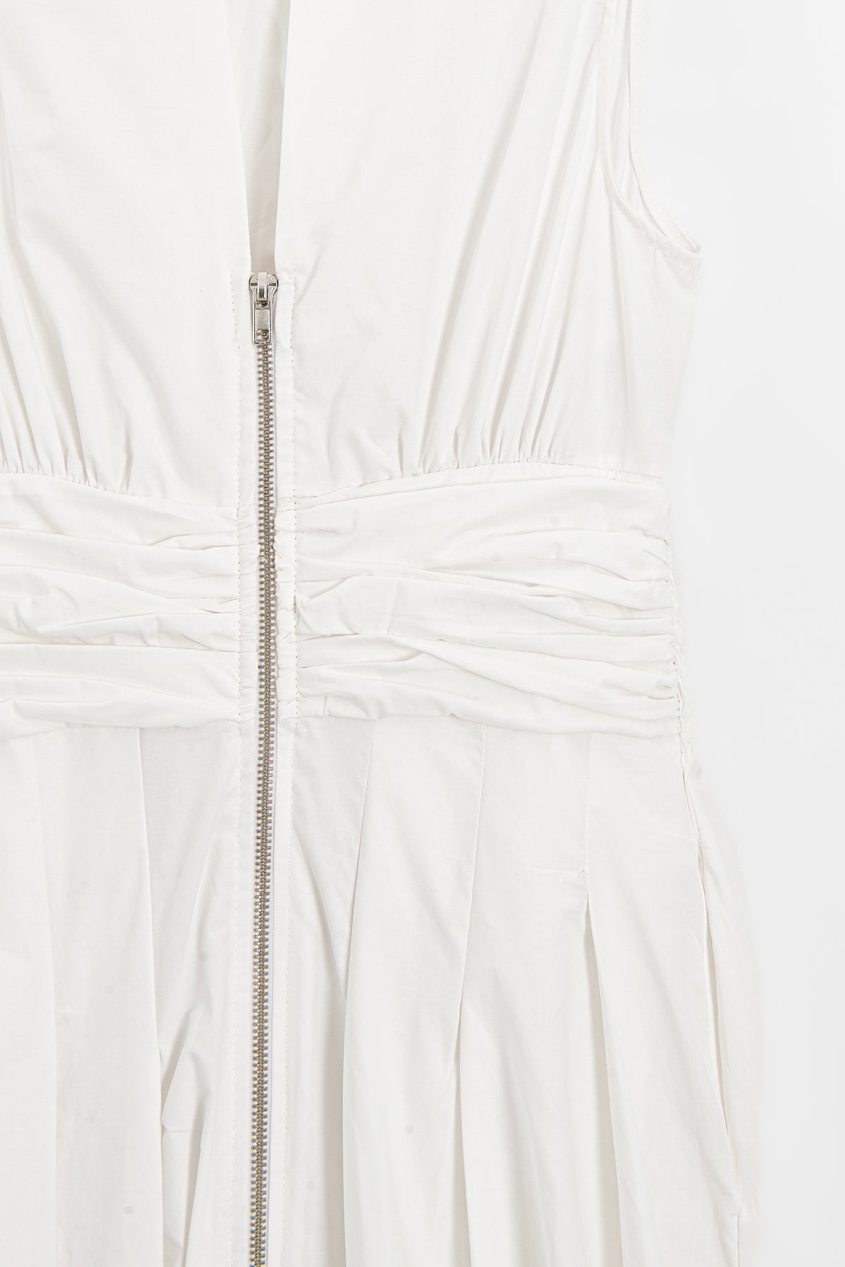 Pleated Cotton Midi Dress