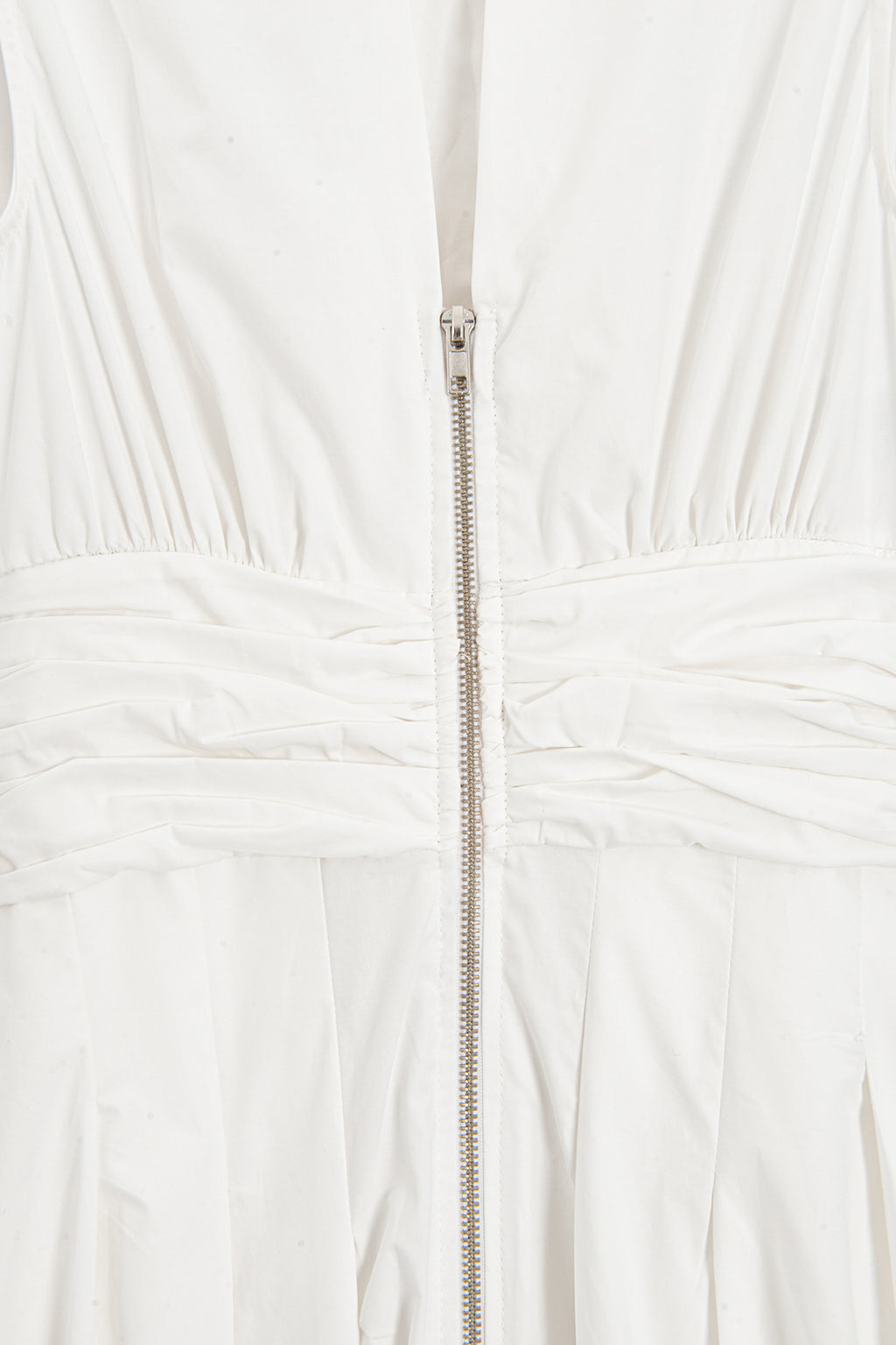 Pleated Cotton Midi Dress