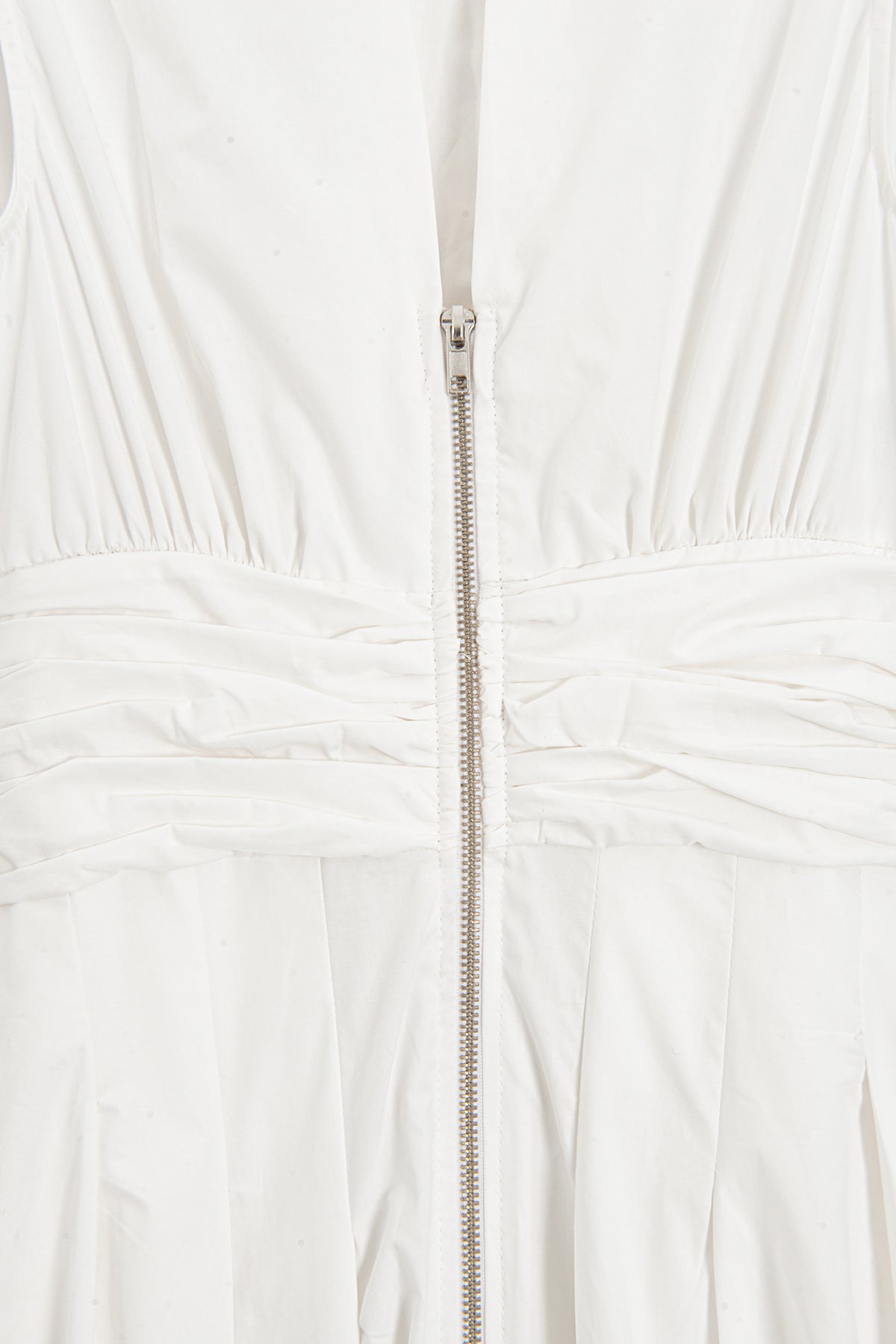 Pleated Cotton Midi Dress