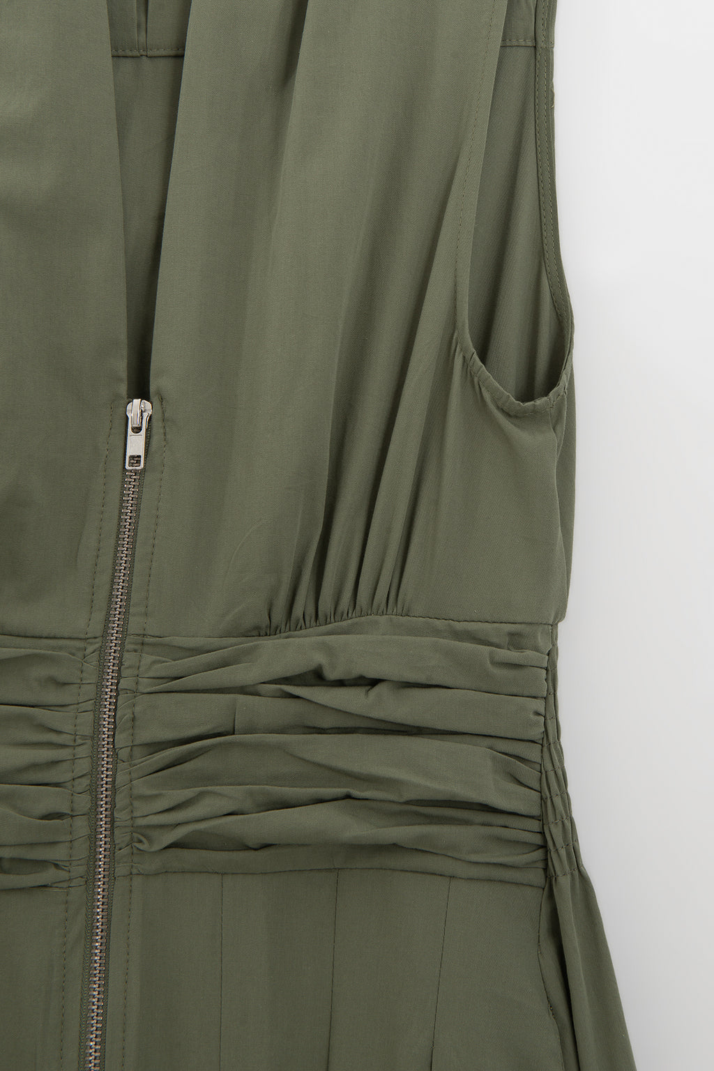 Pleated Cotton Midi Dress