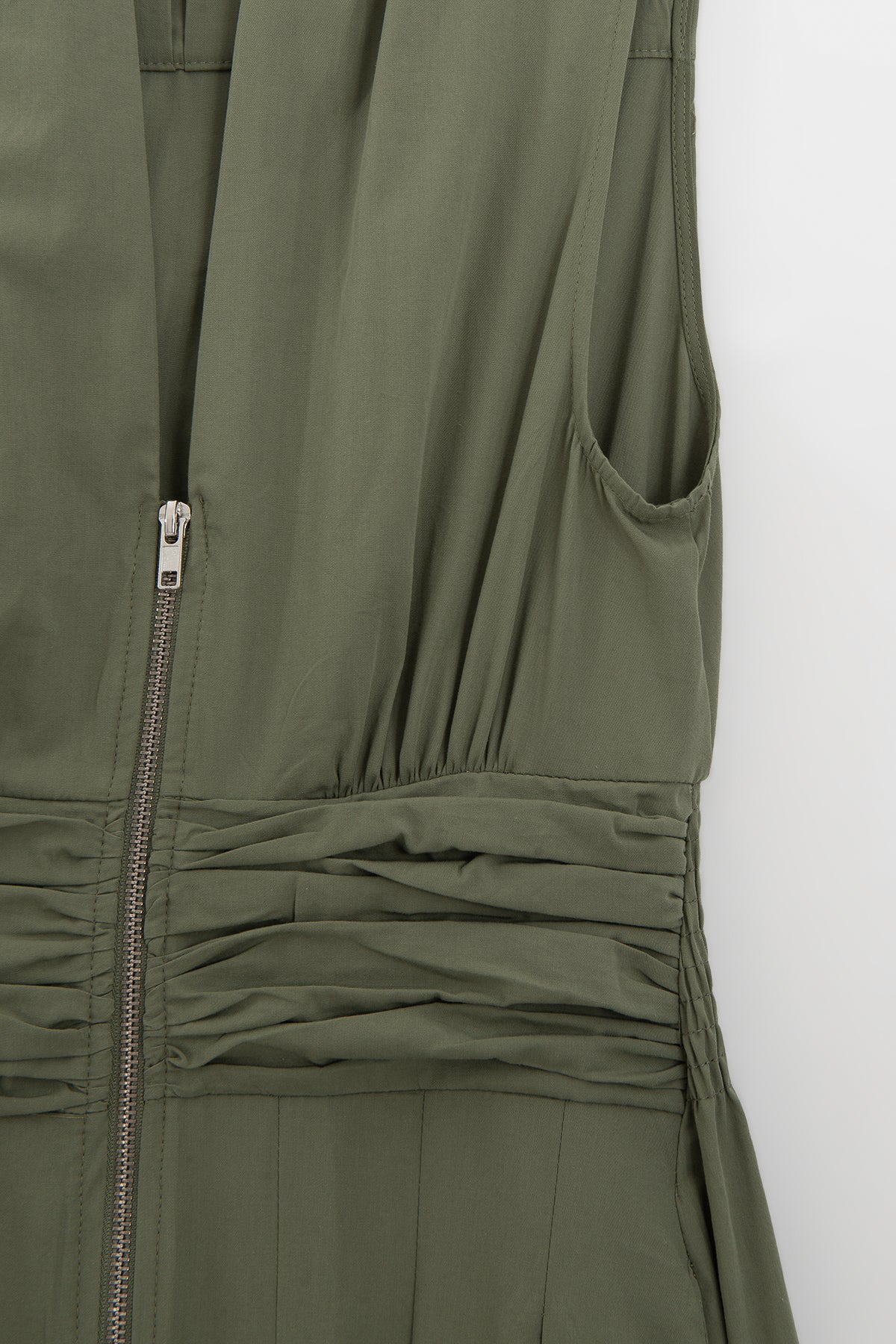 Pleated Cotton Midi Dress