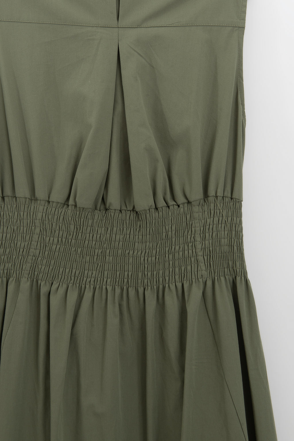 Pleated Cotton Midi Dress