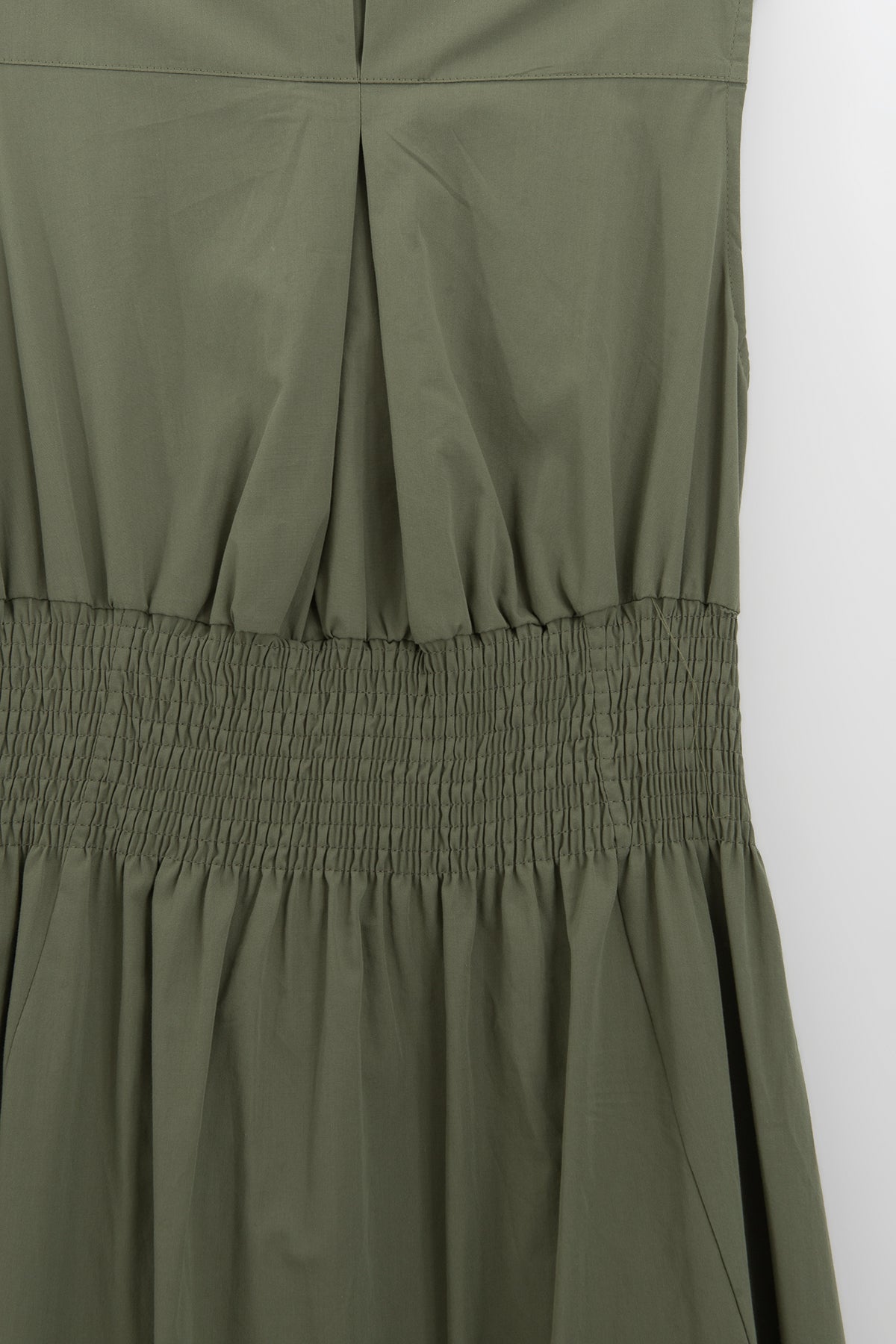 Pleated Cotton Midi Dress