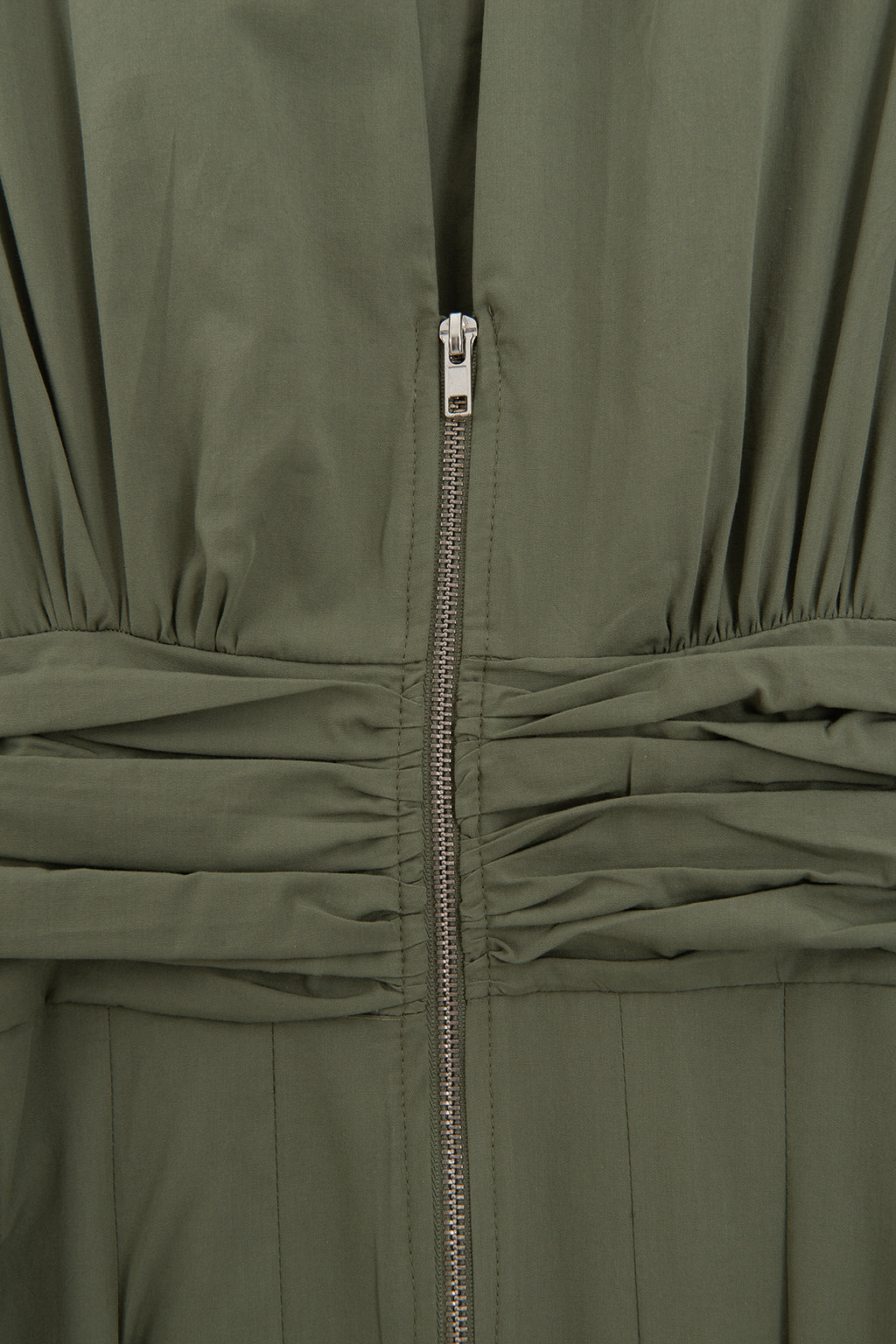 Pleated Cotton Midi Dress