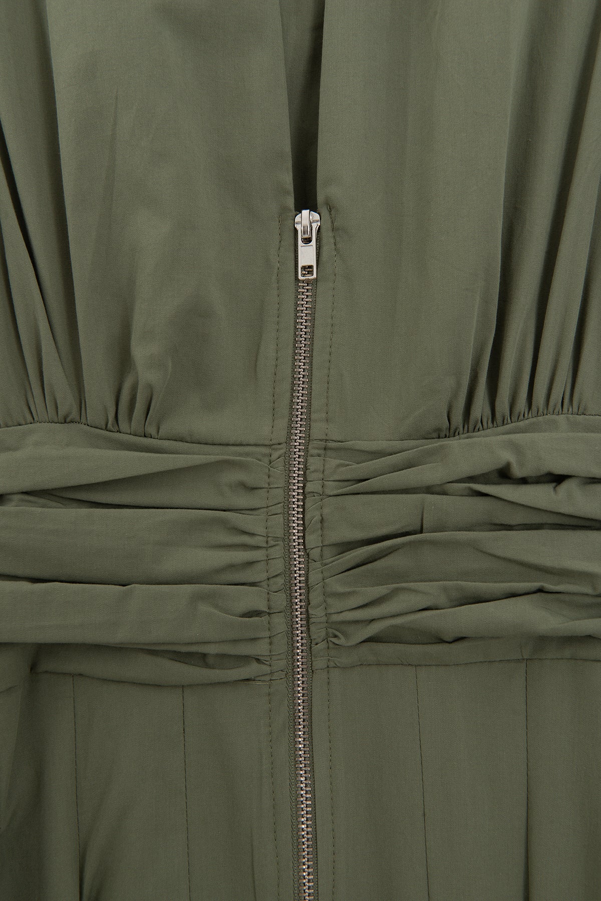 Pleated Cotton Midi Dress