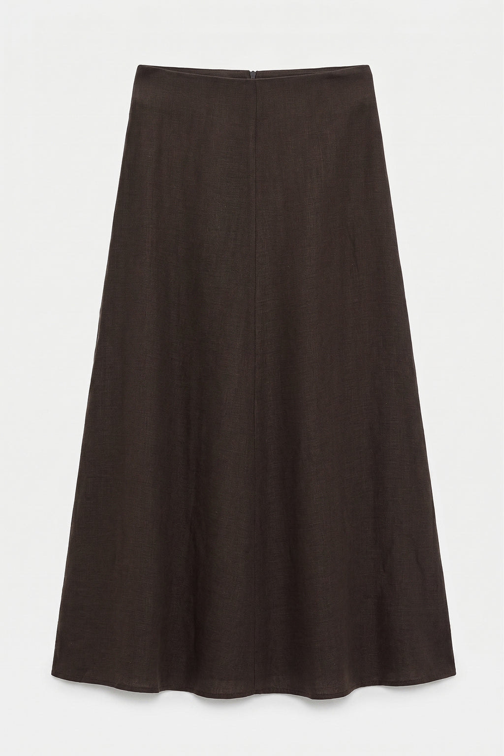 100% Linen Flounced Midi Skirt