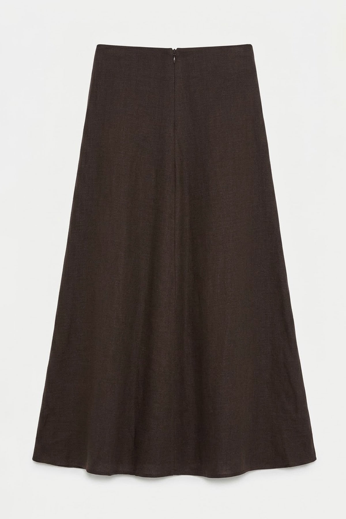 100% Linen Flounced Midi Skirt