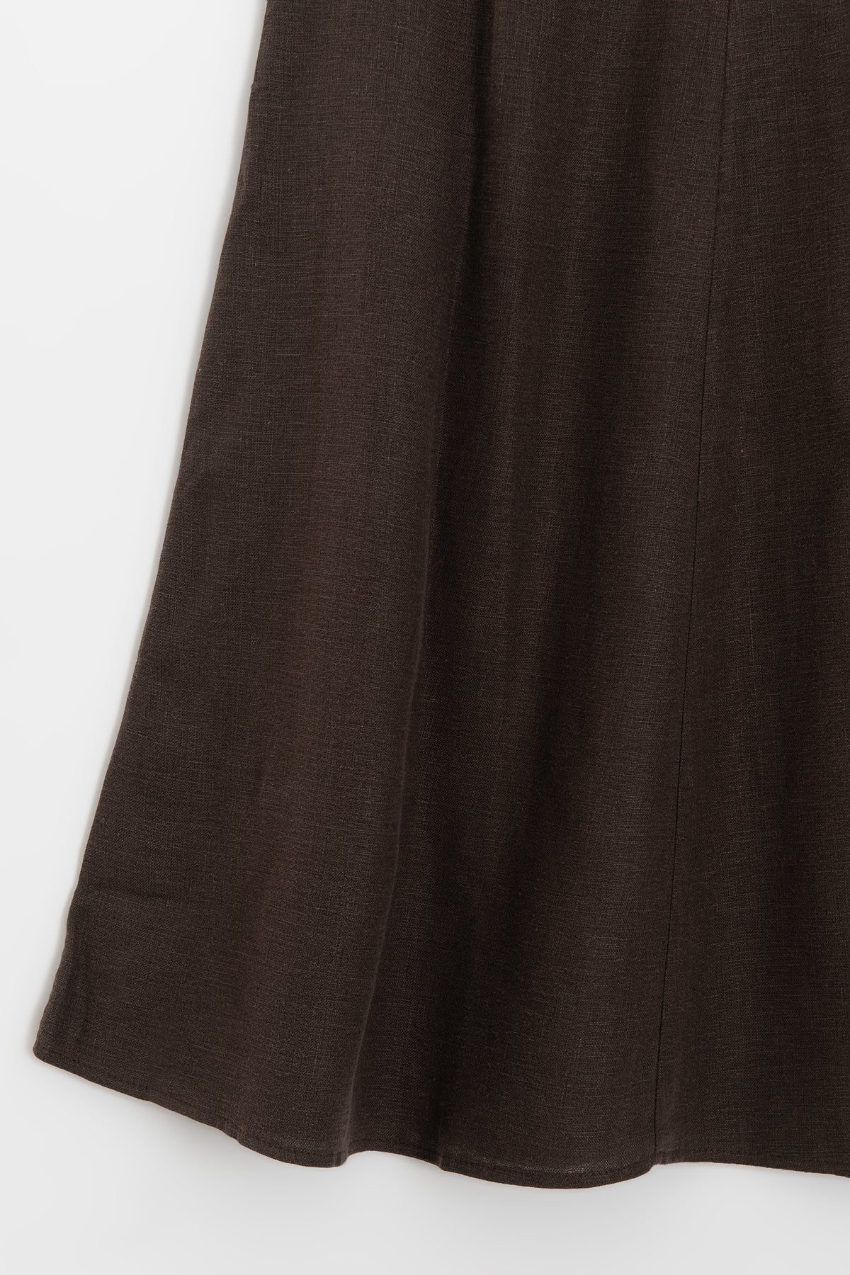 100% Linen Flounced Midi Skirt