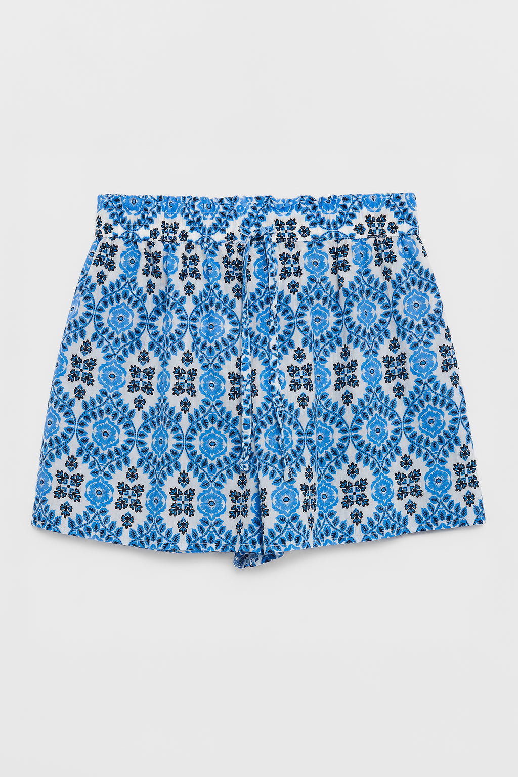 Patterned Elastic Waist Mini Shorts
