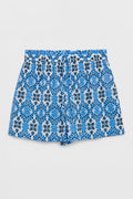 Patterned Elastic Waist Mini Shorts