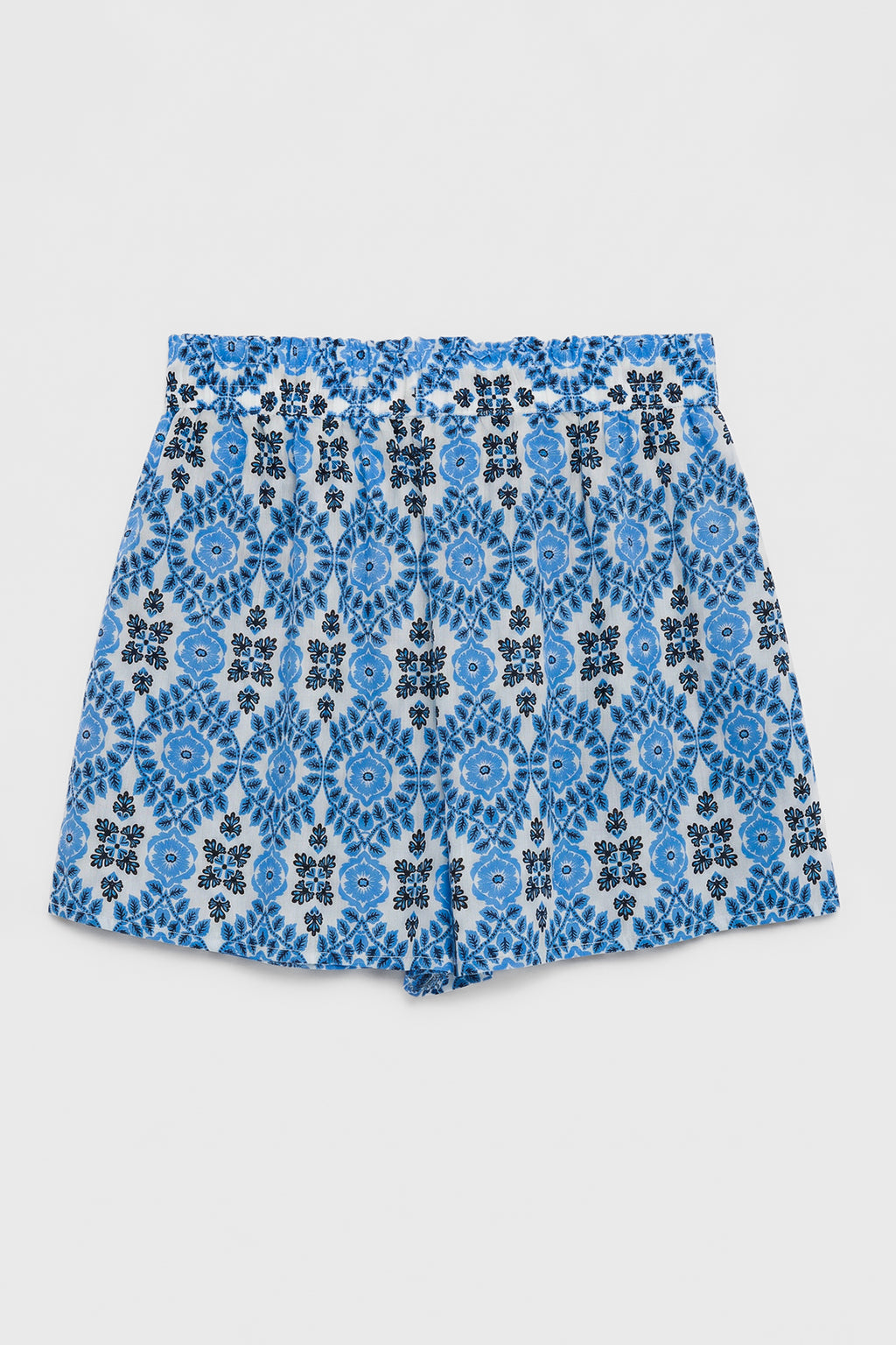 Patterned Elastic Waist Mini Shorts