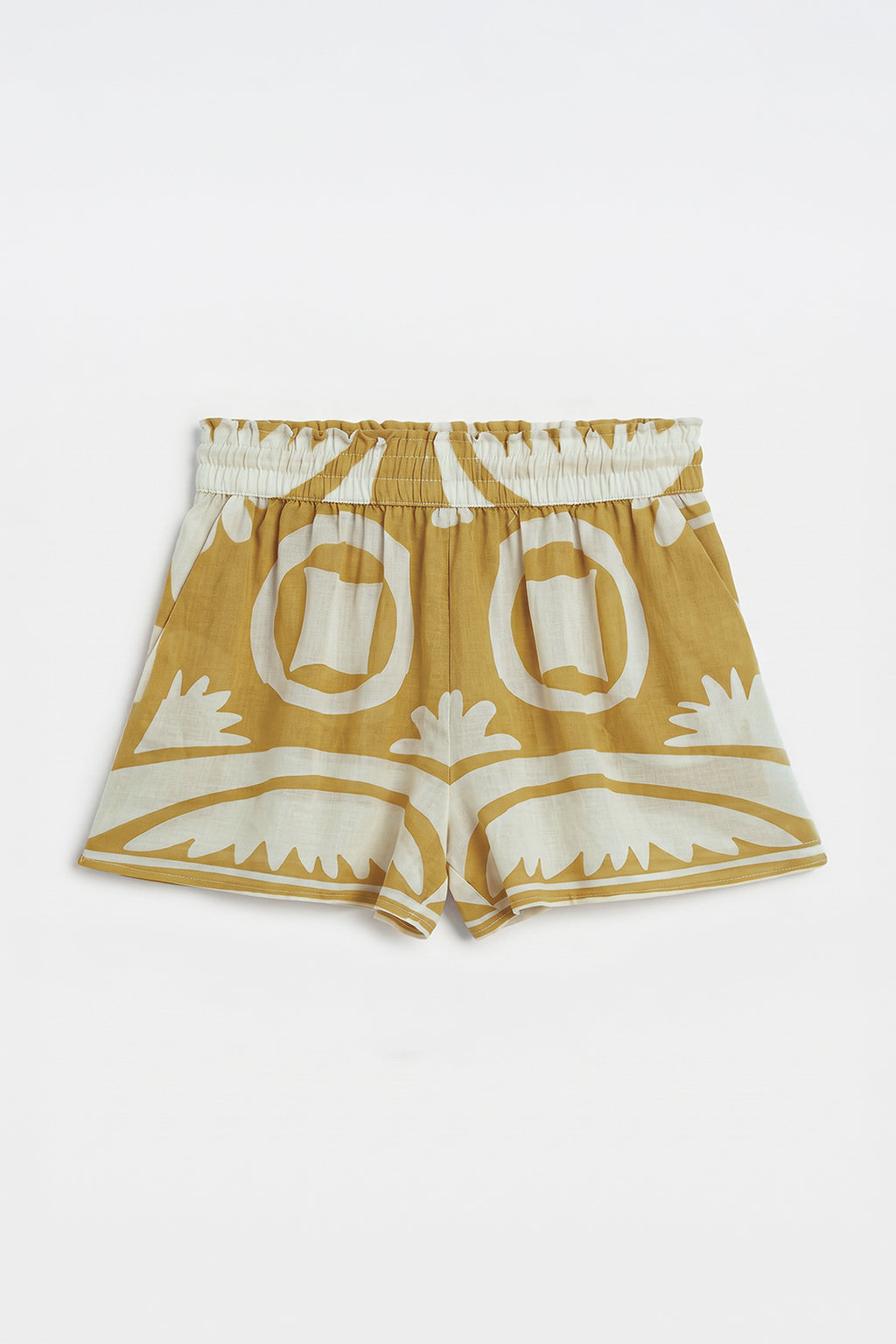 Patterned Elastic Waist Mini Shorts