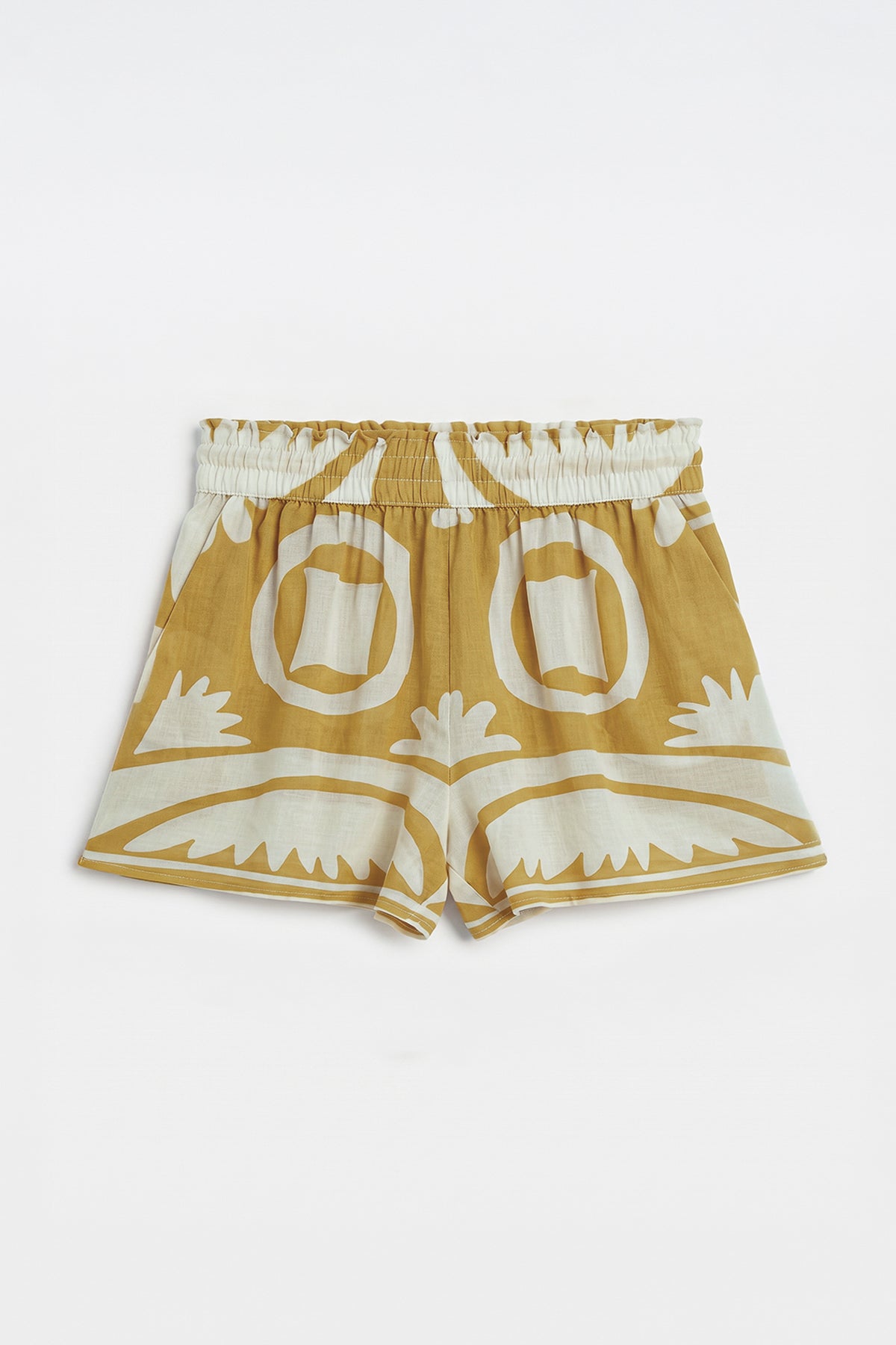 Patterned Elastic Waist Mini Shorts