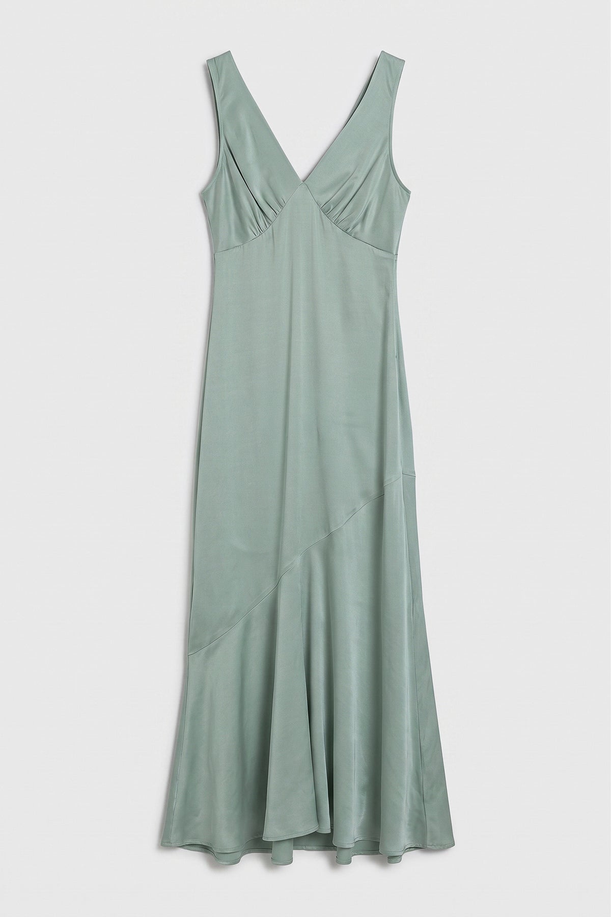 Ruffled Maxi Satin Dress