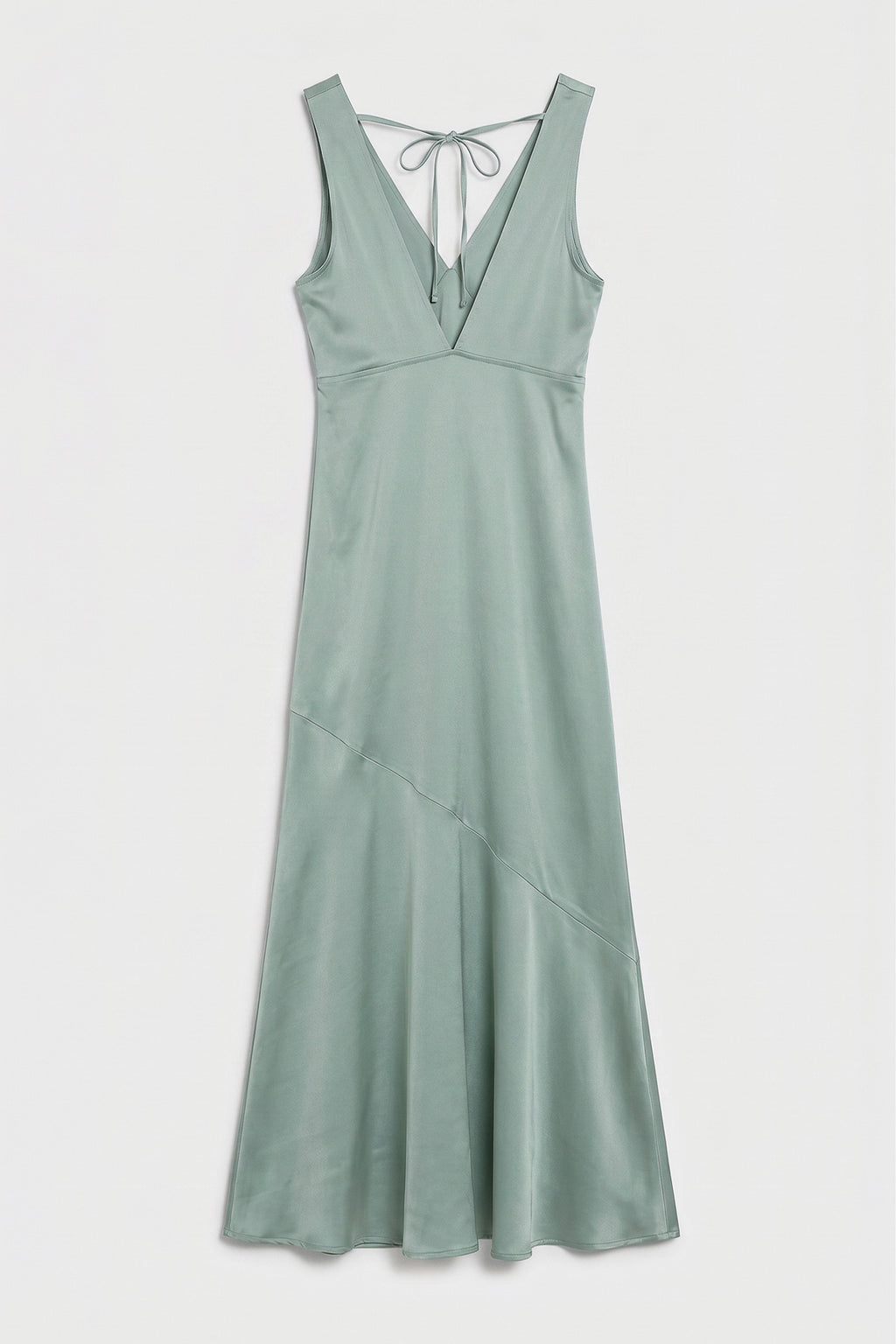 Ruffled Maxi Satin Dress