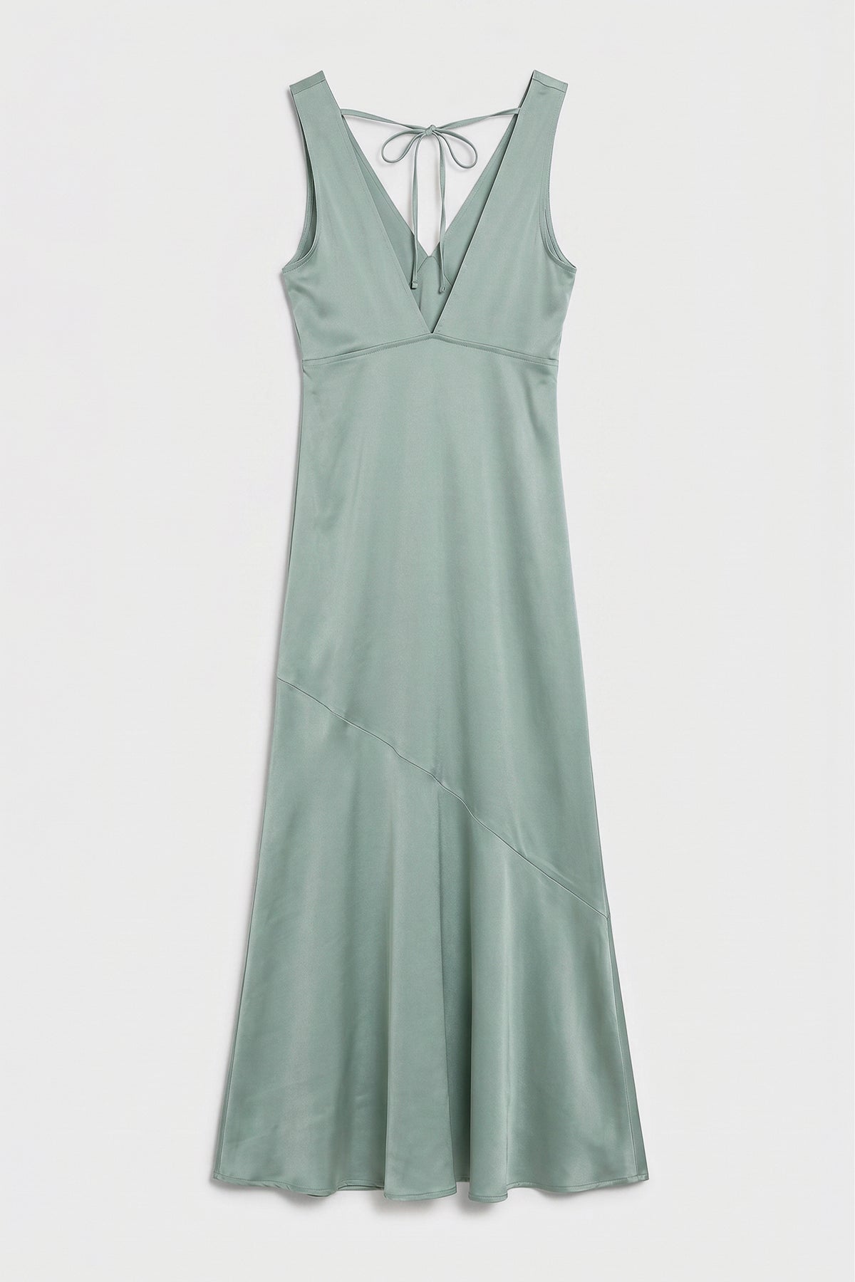 Ruffled Maxi Satin Dress