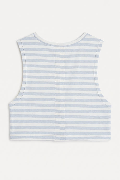 Sleeveless Striped Blouse
