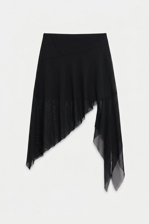Asymmetrical Tulle Handkerchief Skirt