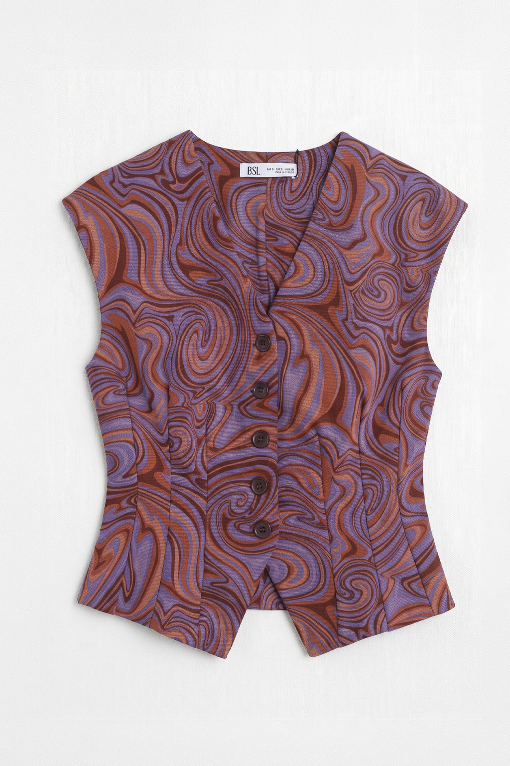 Patterned Vest with Darts