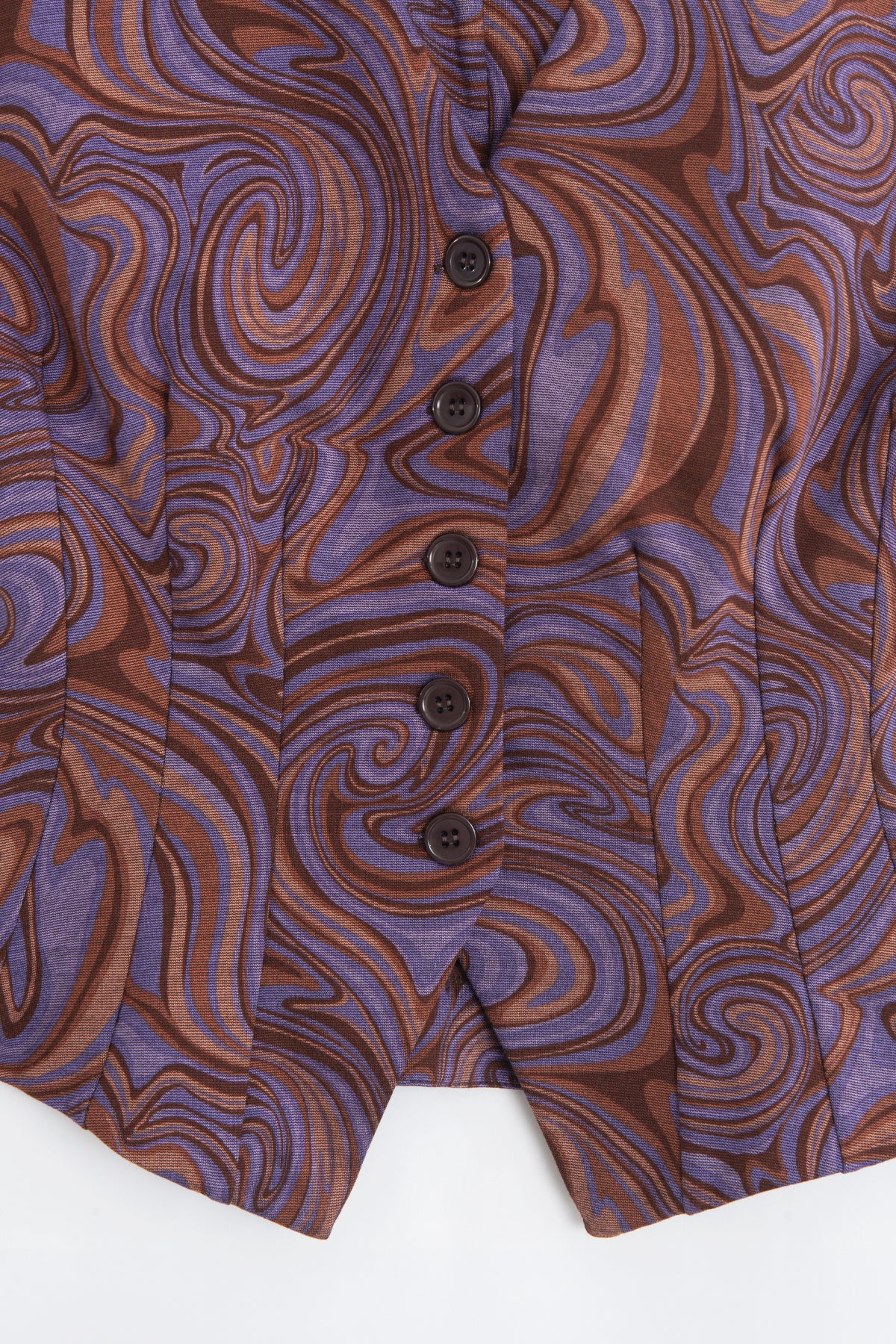 Patterned Vest with Darts