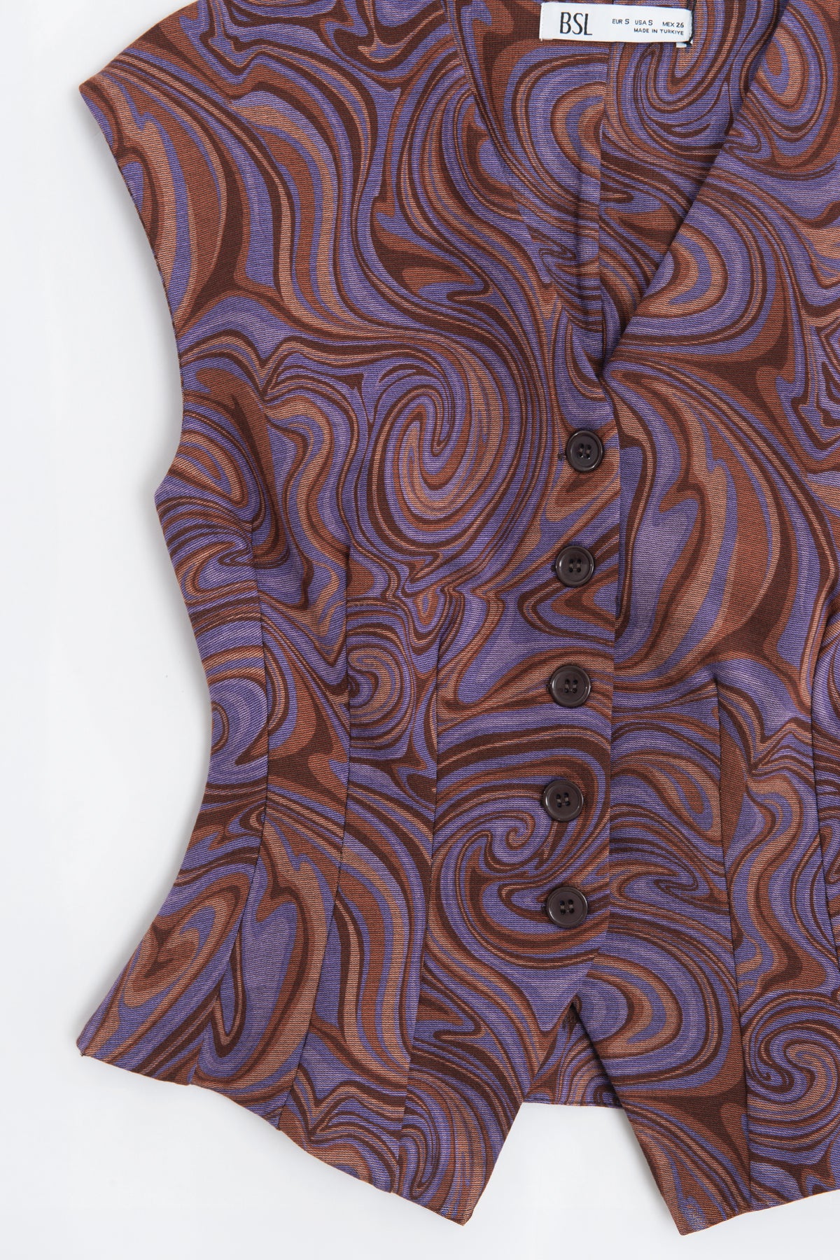 Patterned Vest with Darts