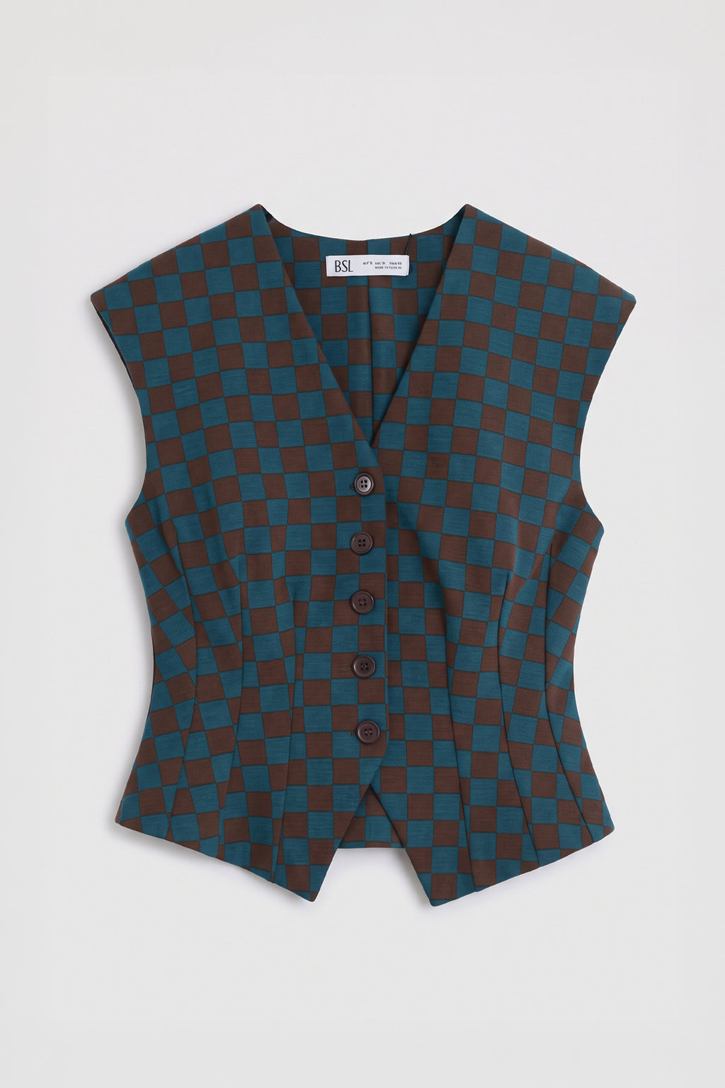Patterned Vest with Darts
