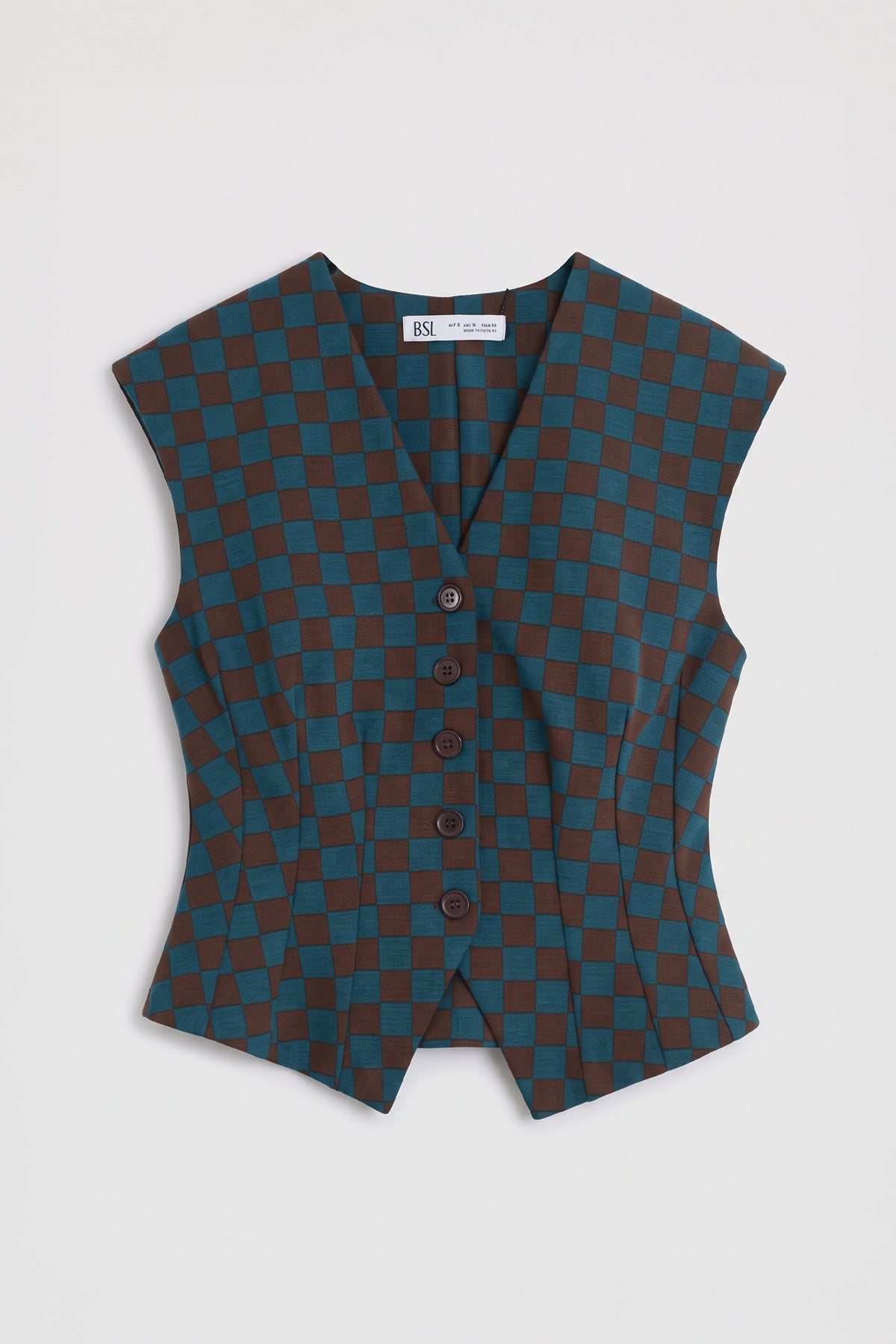 Patterned Vest with Darts