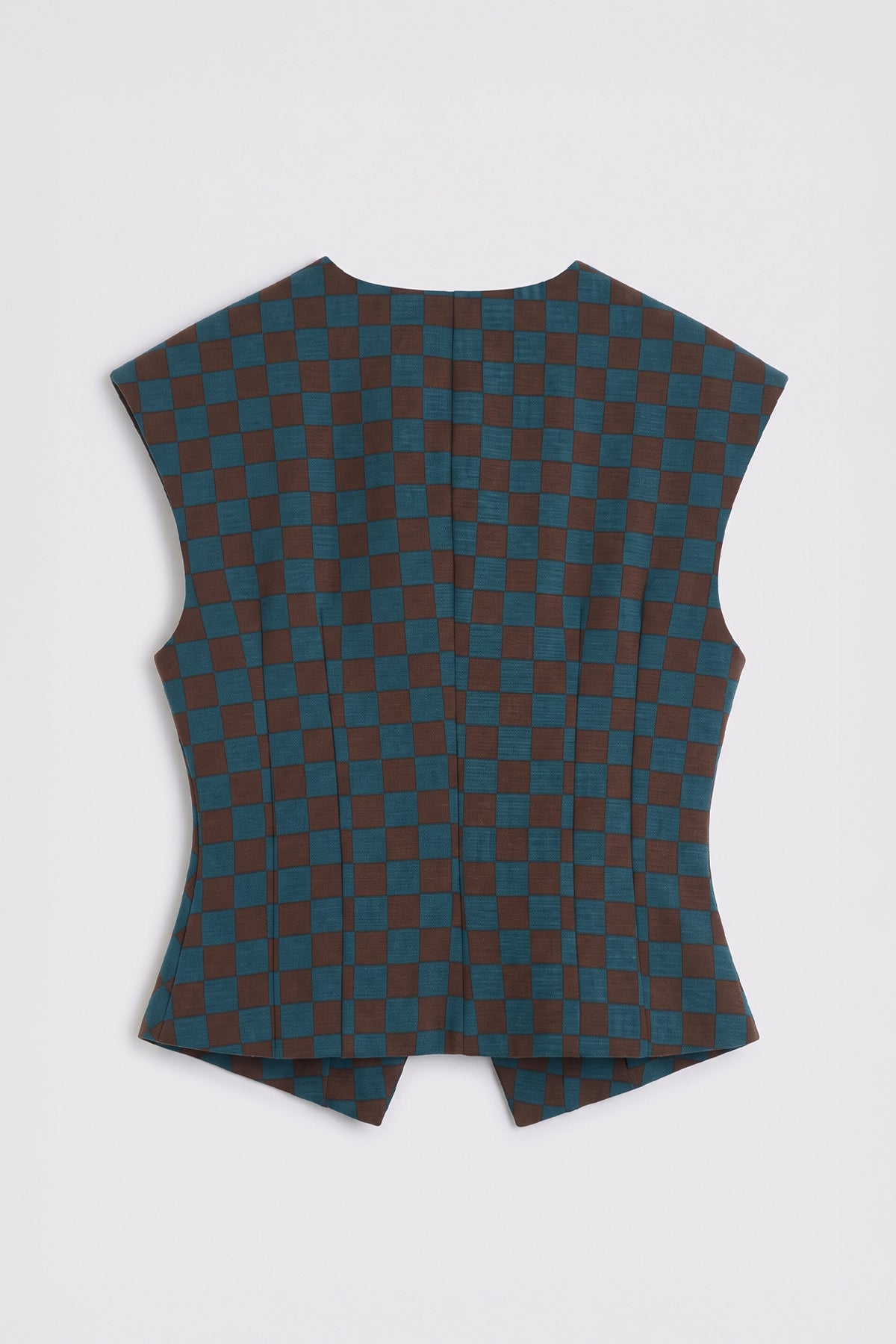 Patterned Vest with Darts