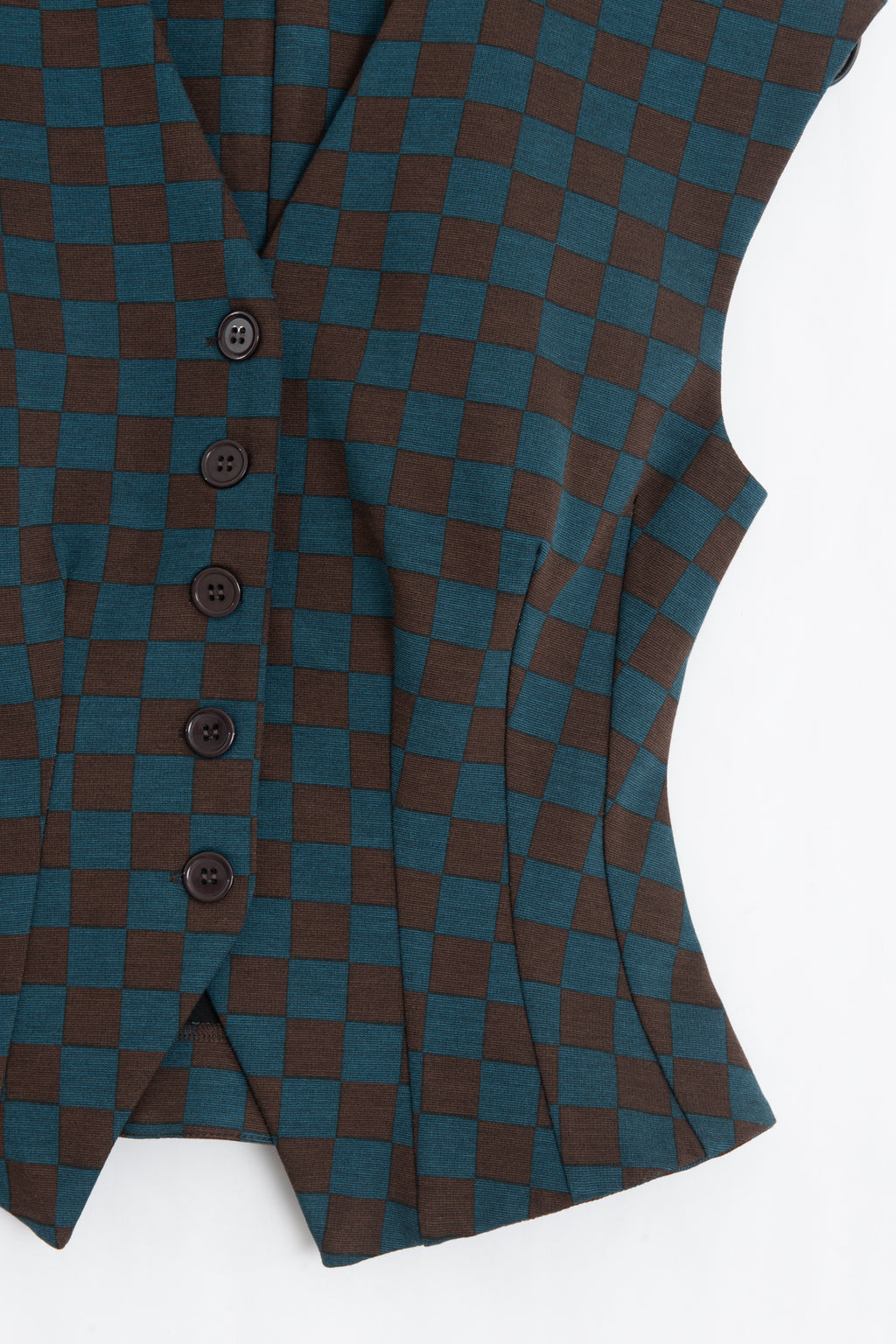 Patterned Vest with Darts